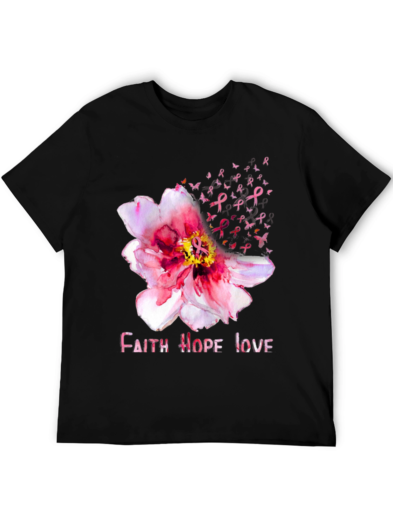 Faith Hope Love Breast Cancer Awareness Tee