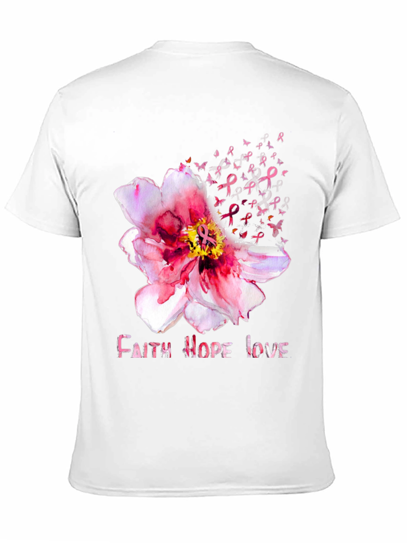 Faith Hope Love Breast Cancer Awareness Tee