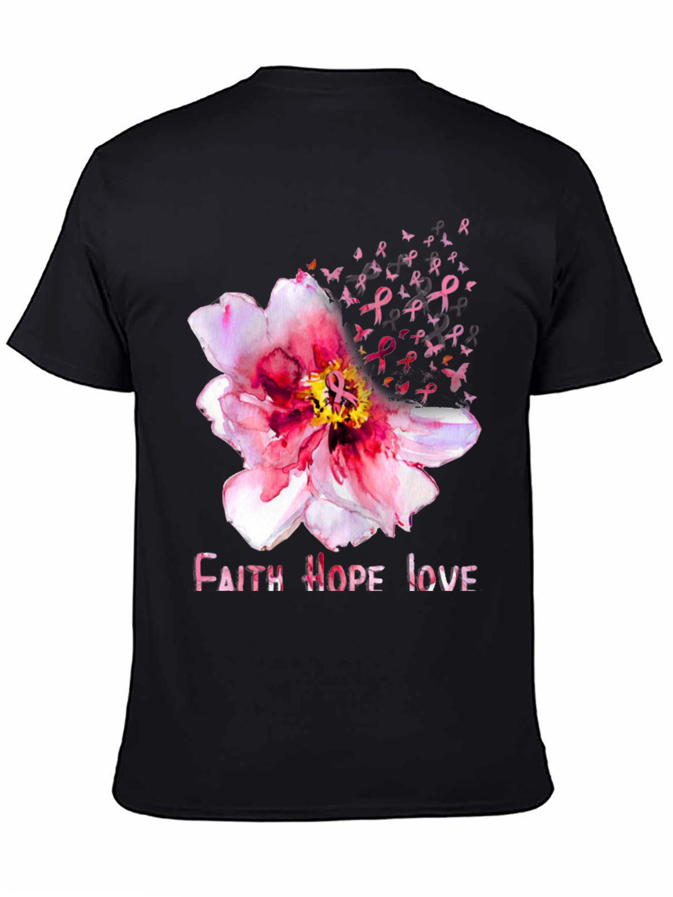 Faith Hope Love Breast Cancer Awareness Tee