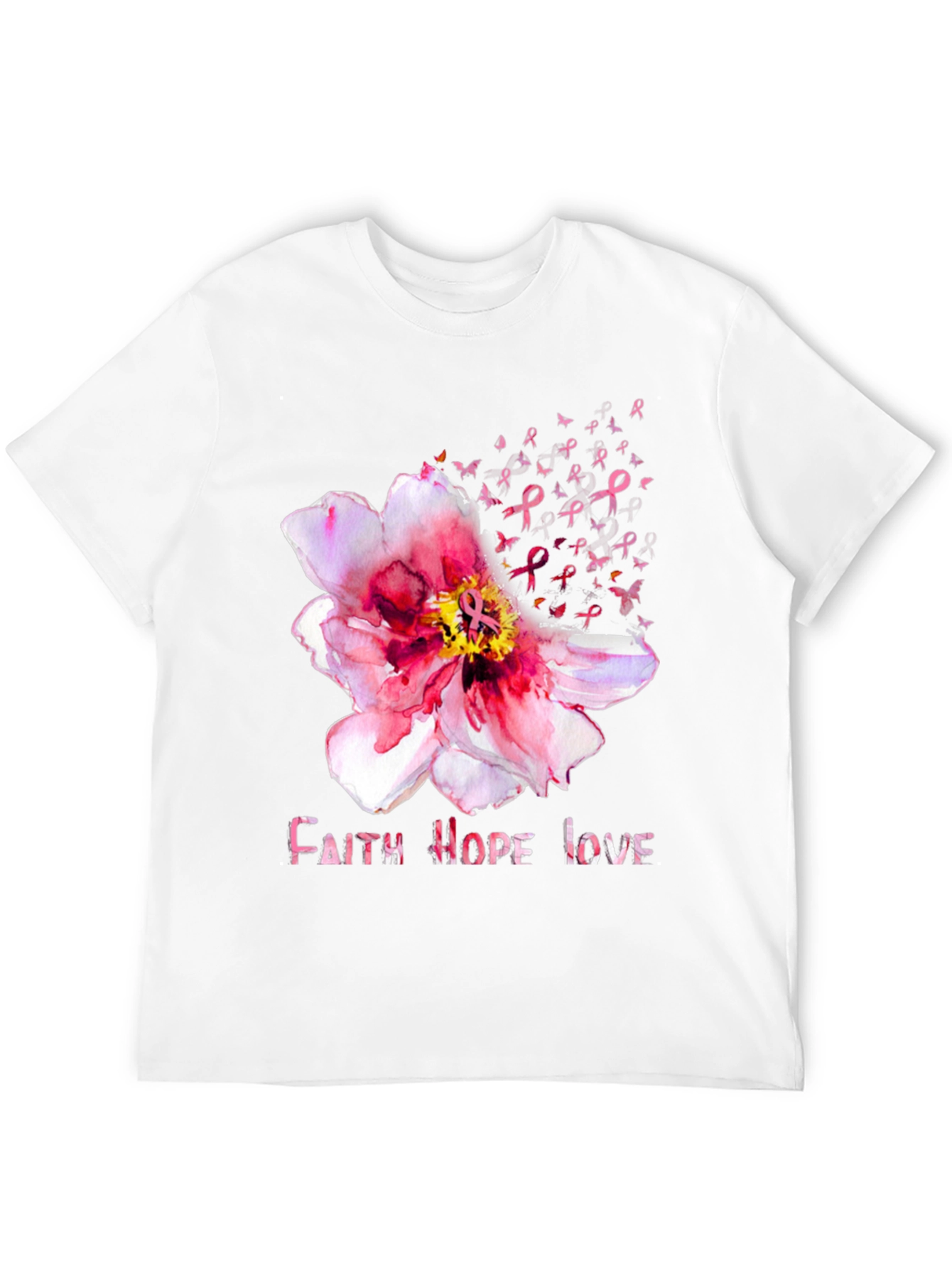 Faith Hope Love Breast Cancer Awareness Tee