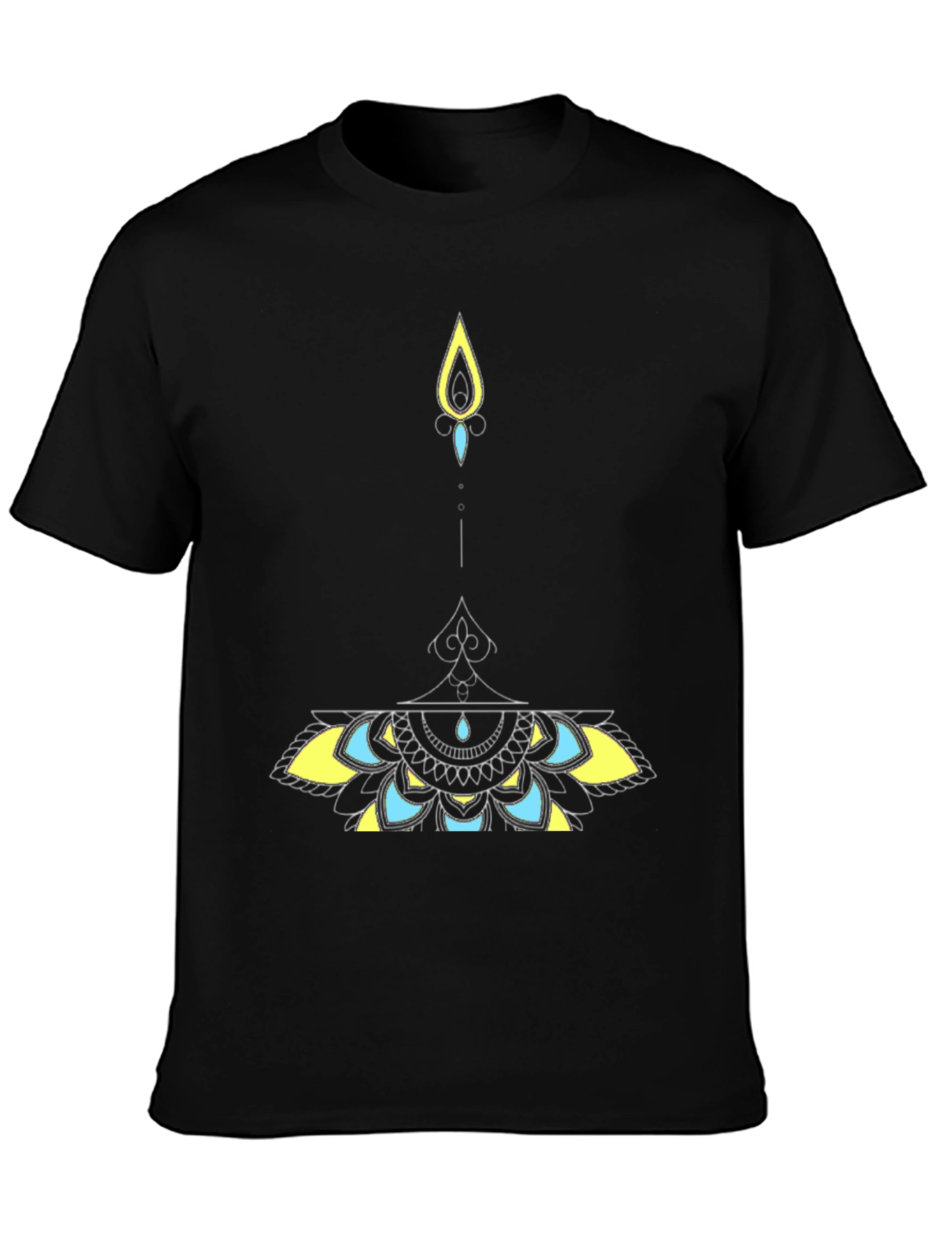 Mens Black Tee with Artistic Graphic