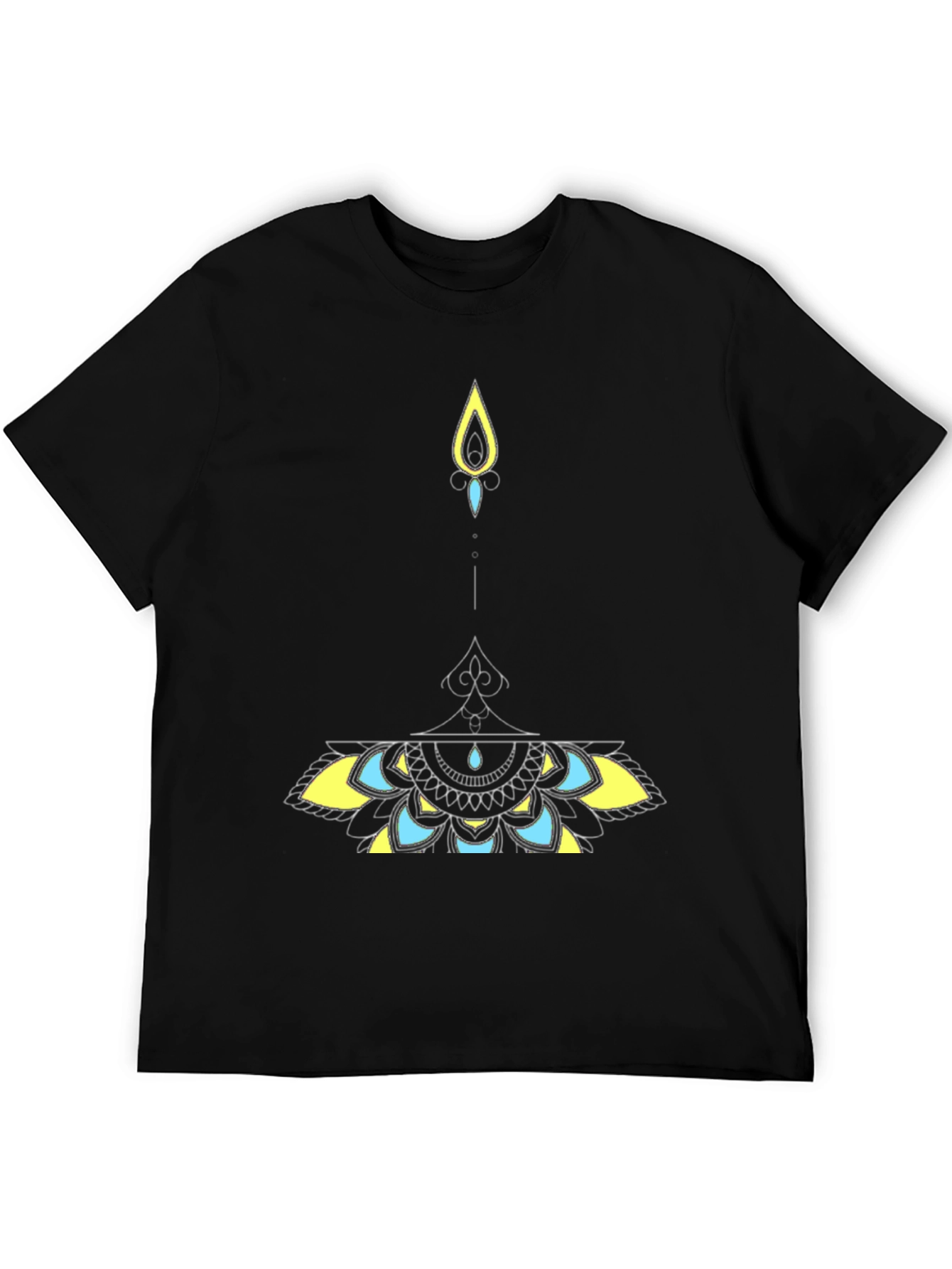 Mens Black Tee with Artistic Graphic