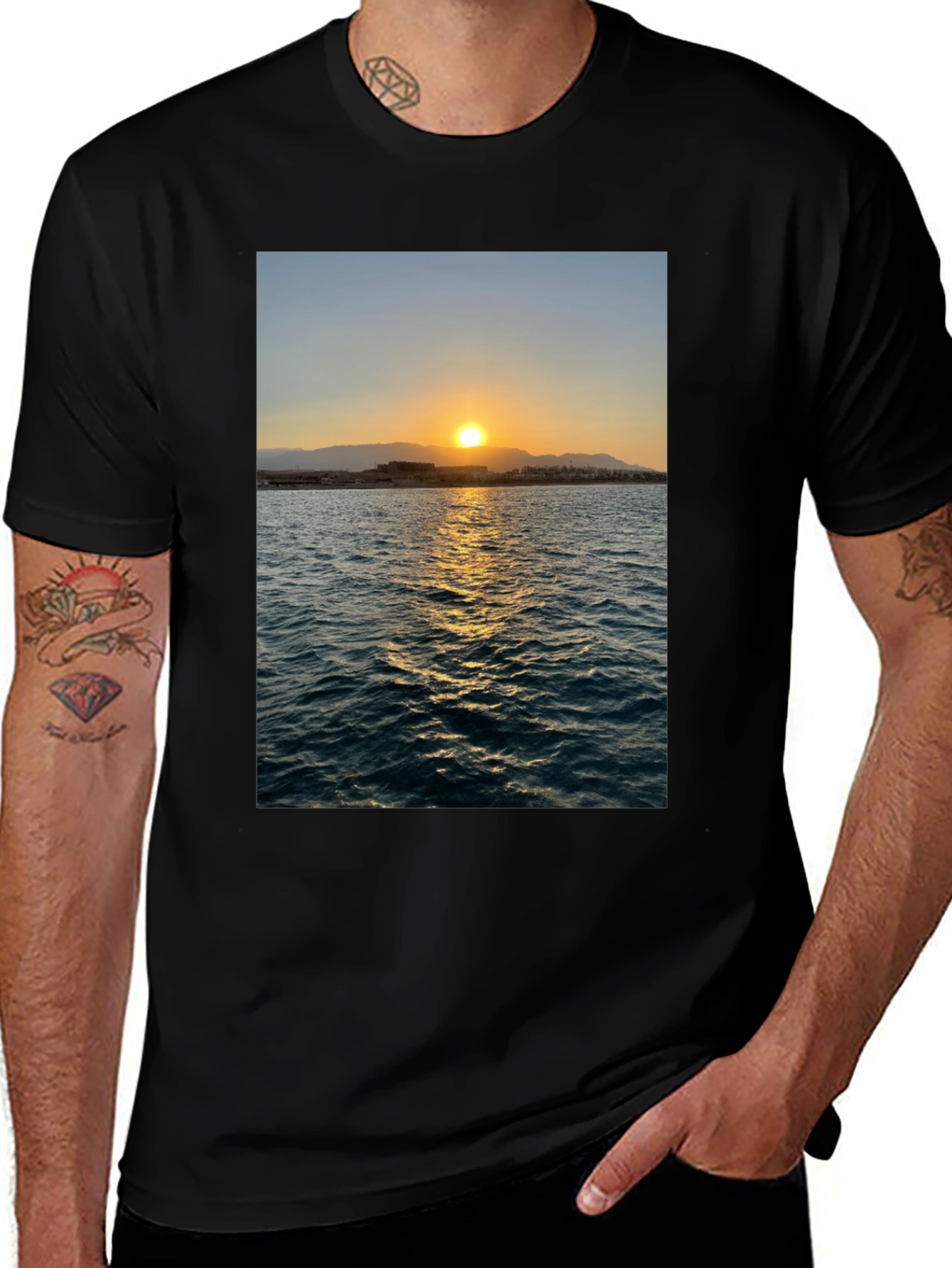 Sunset Over Ocean Graphic Tee