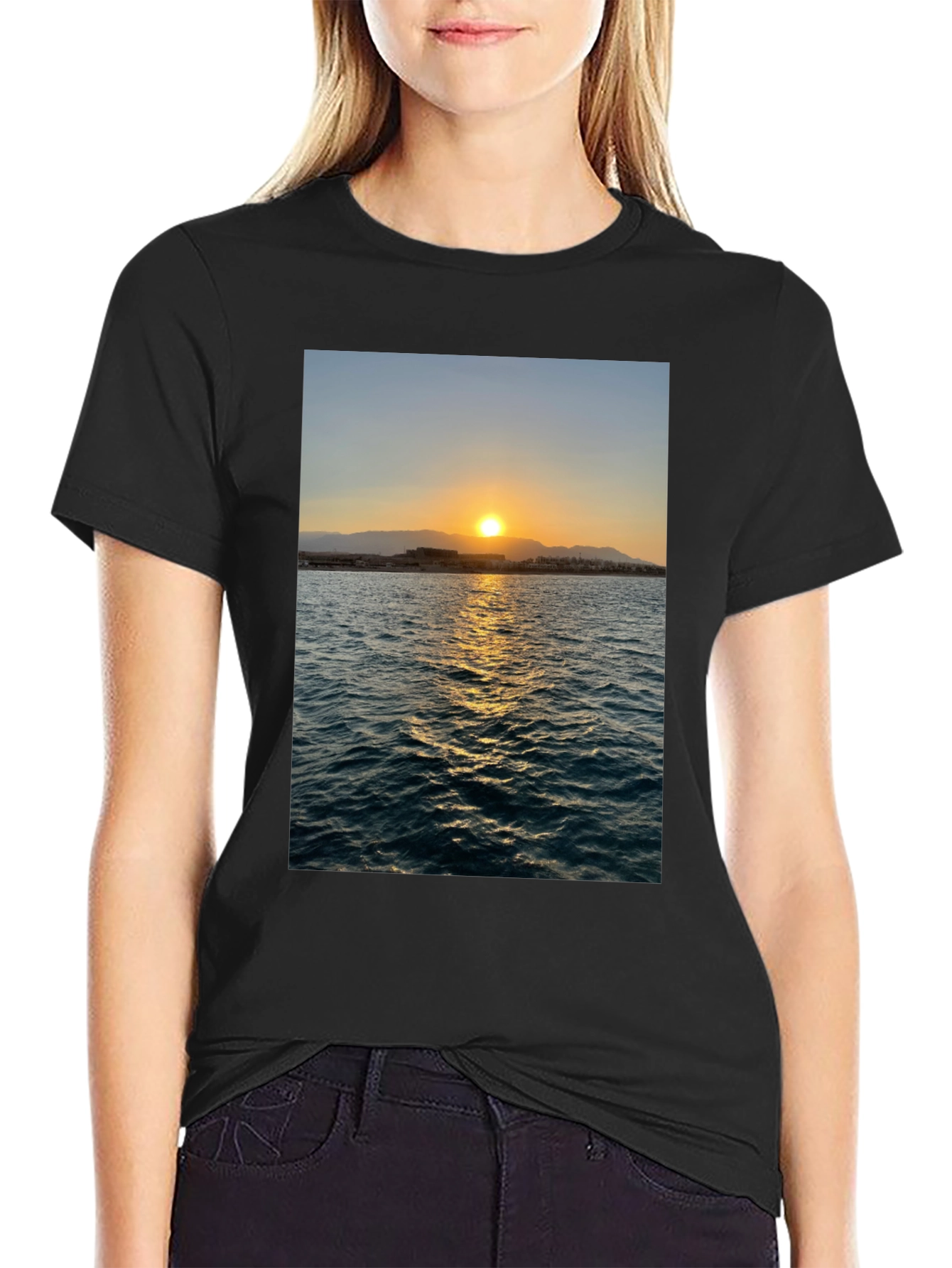 Sunset Over Ocean Graphic Tee