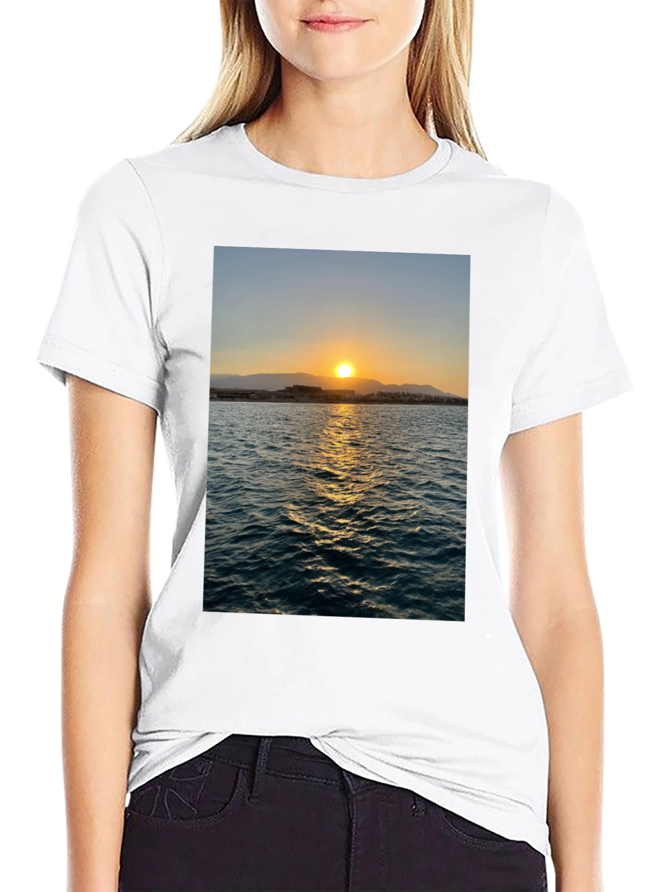 Sunset Over Ocean Graphic Tee