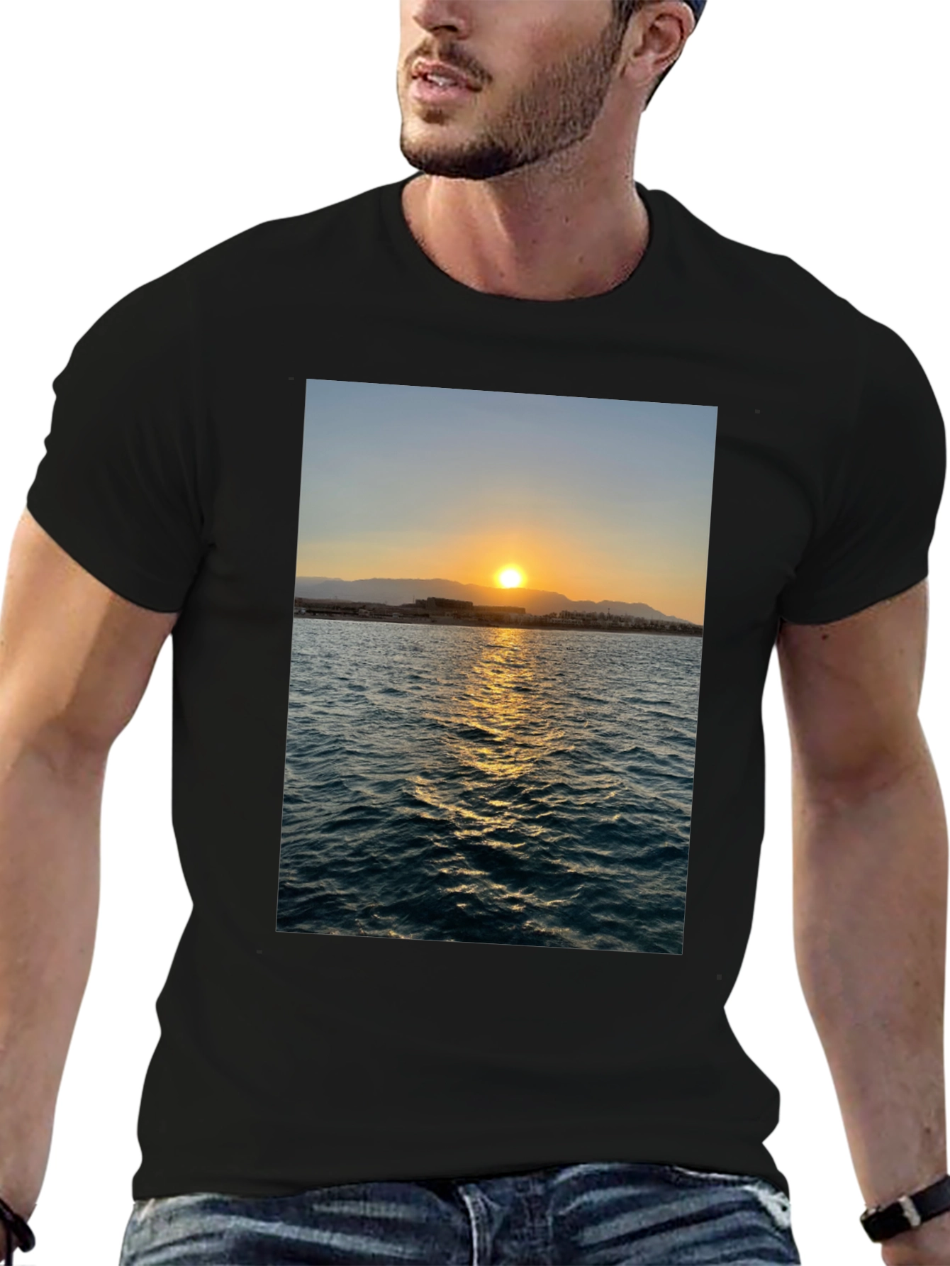 Sunset Over Ocean Graphic Tee