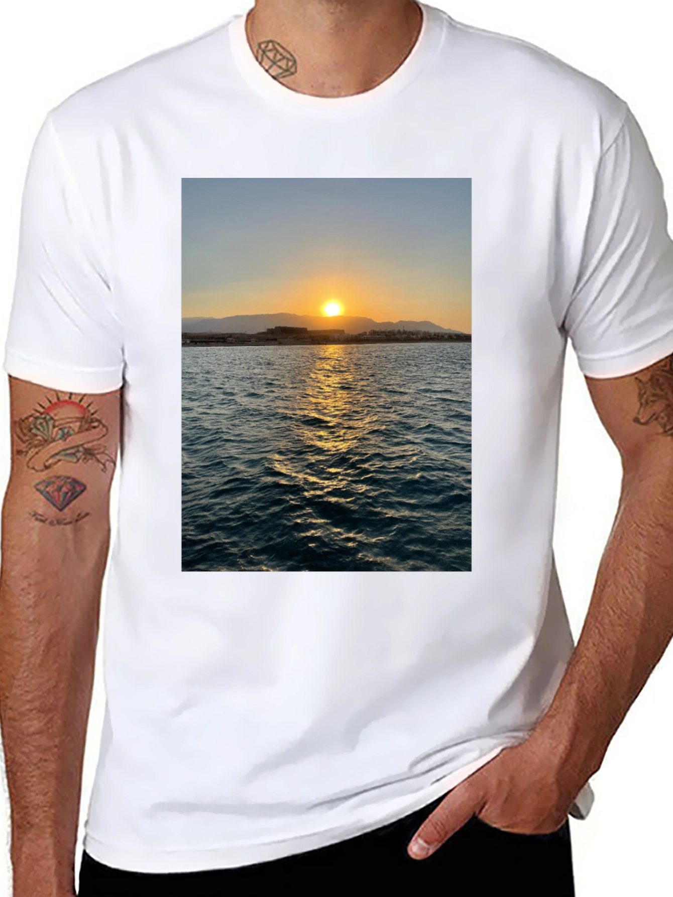 Sunset Over Ocean Graphic Tee