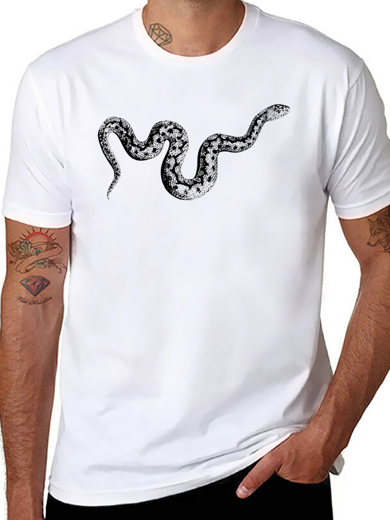 Mens Black Snake Graphic Tee