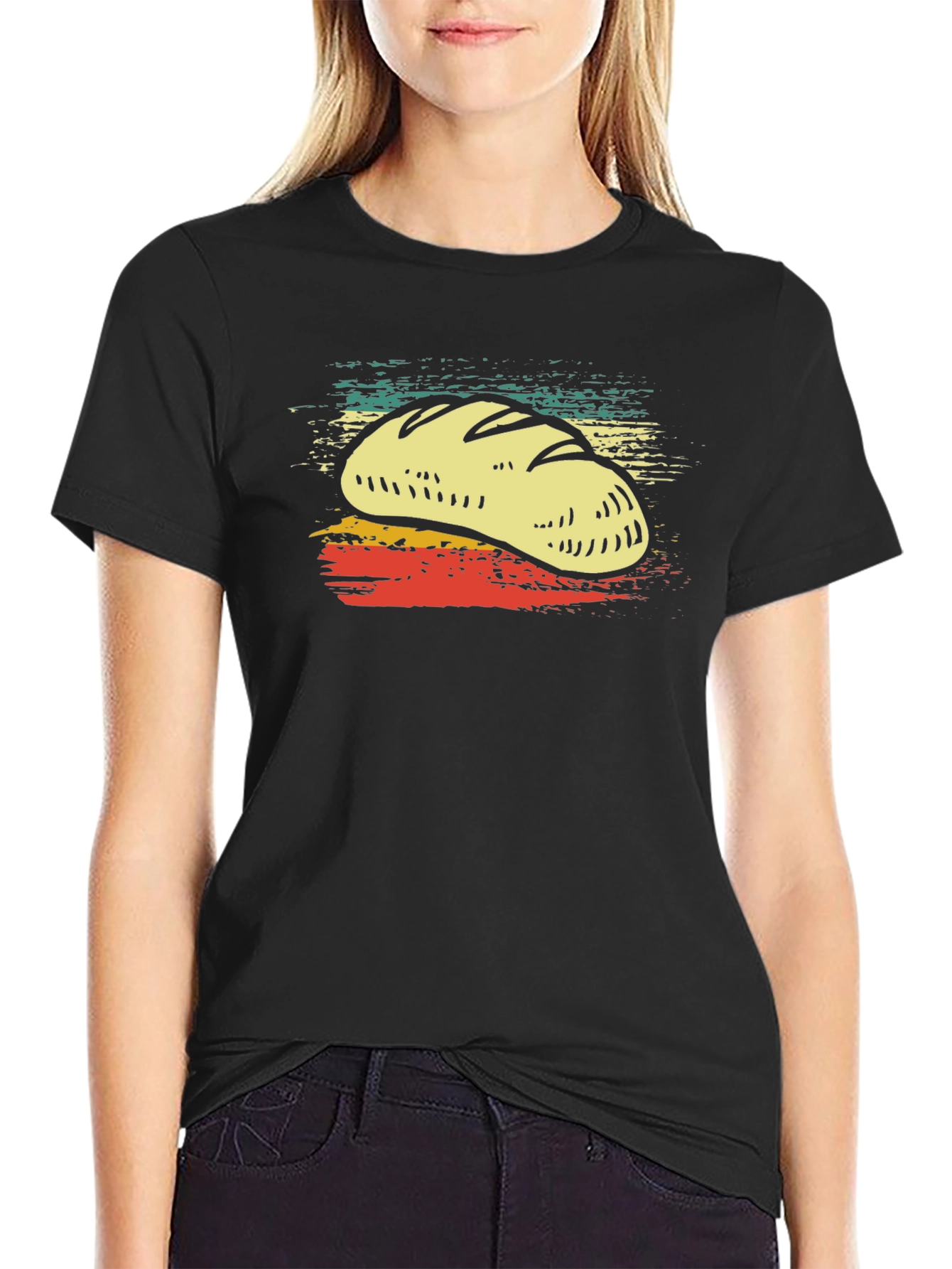 Retro Bread Lover T-Shirt - Black Tee