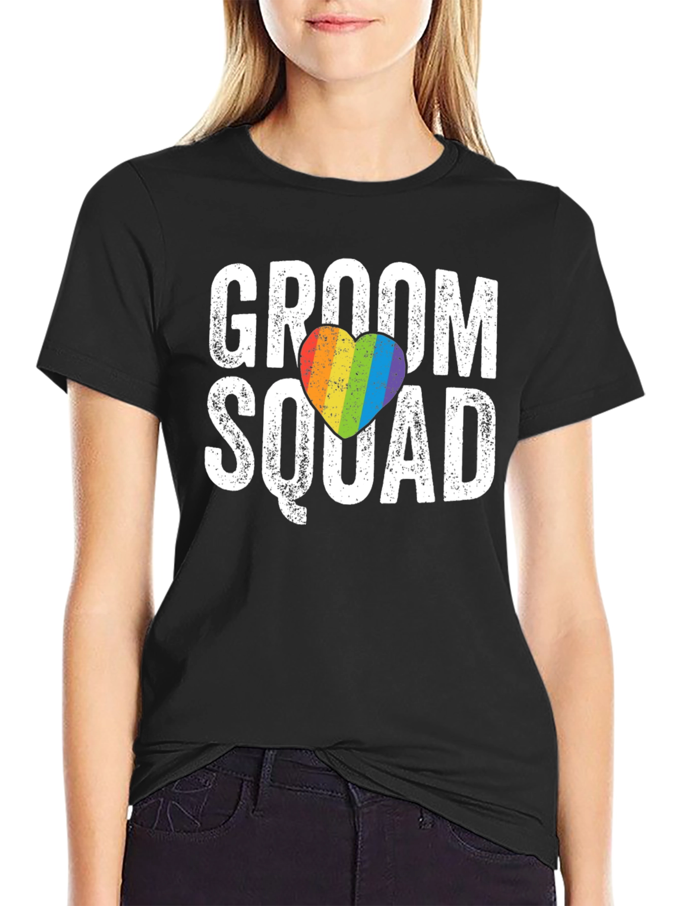 Groom Squad Rainbow Heart T-Shirt