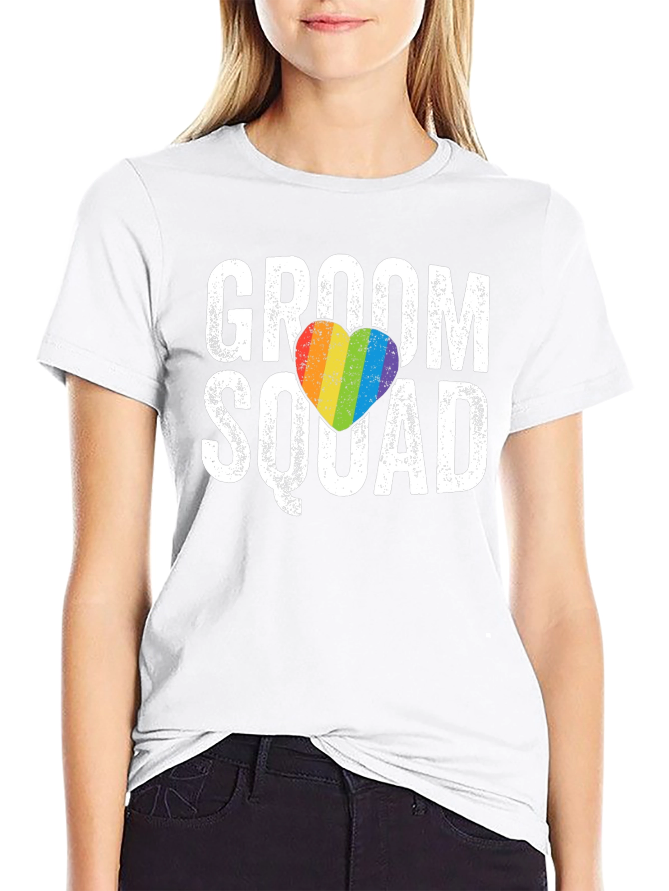 Groom Squad Rainbow Heart T-Shirt