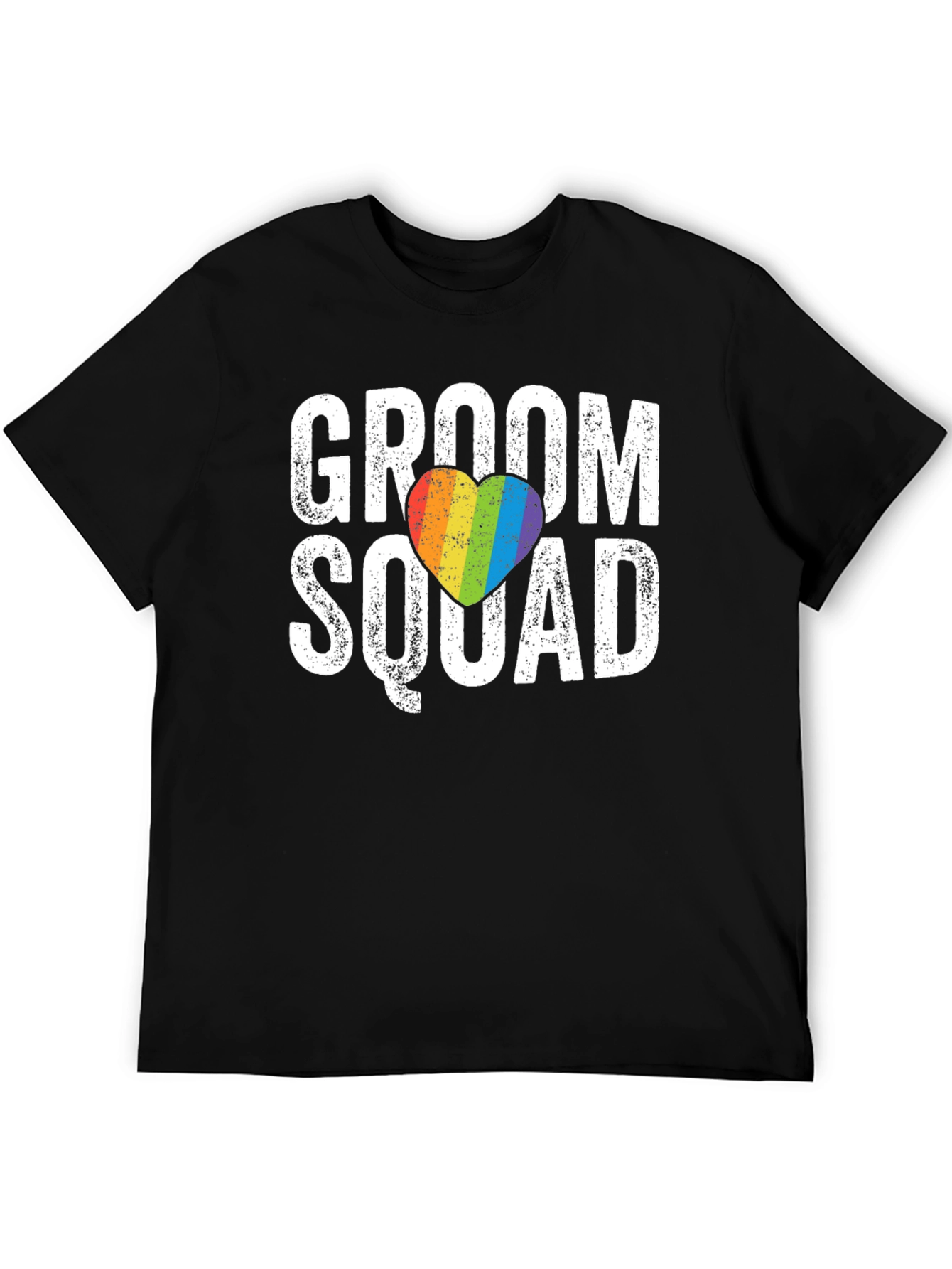Groom Squad Rainbow Heart T-Shirt