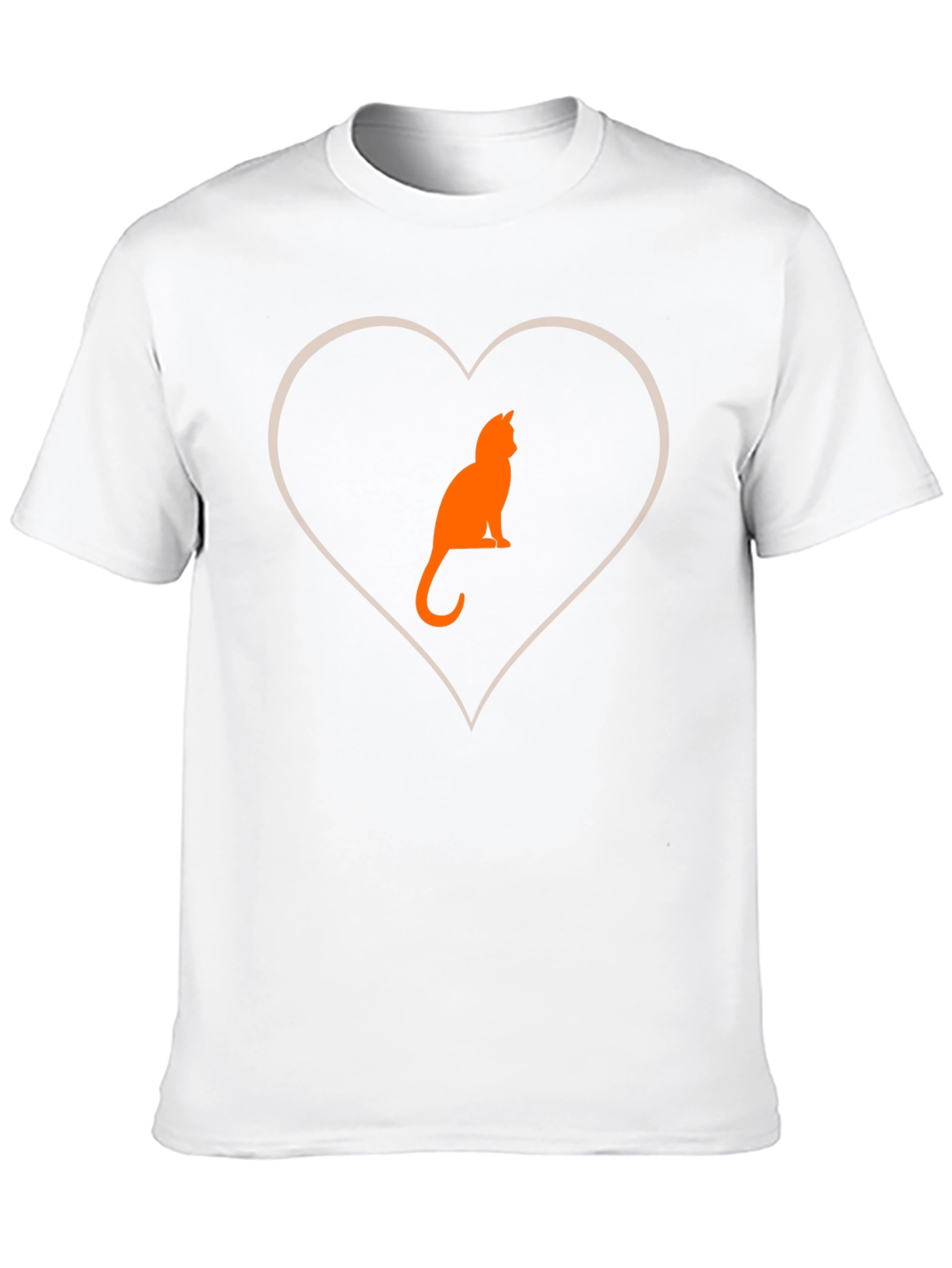 Cat Lover Heart Graphic T-Shirt - Black