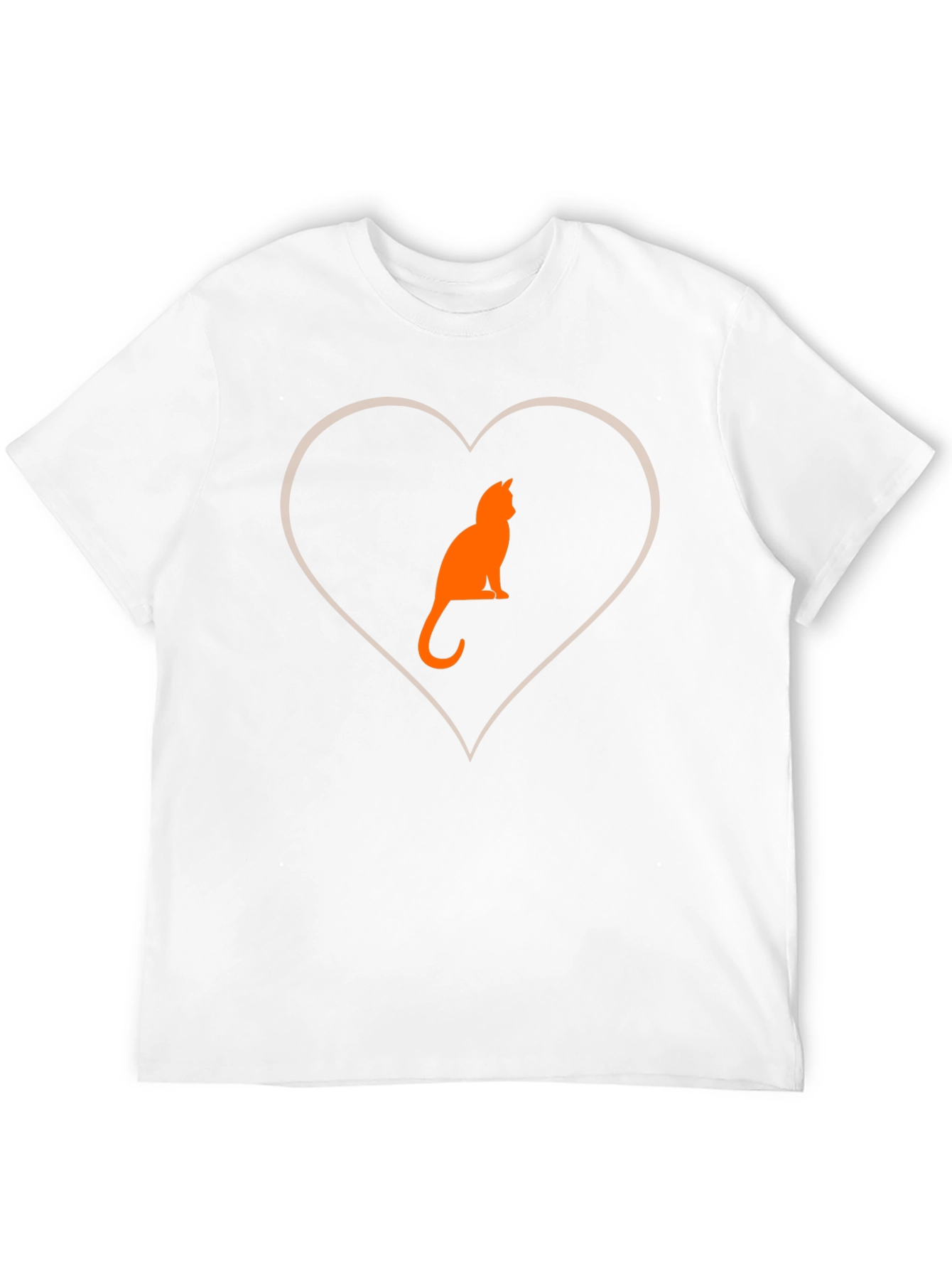 Cat Lover Heart Graphic T-Shirt - Black
