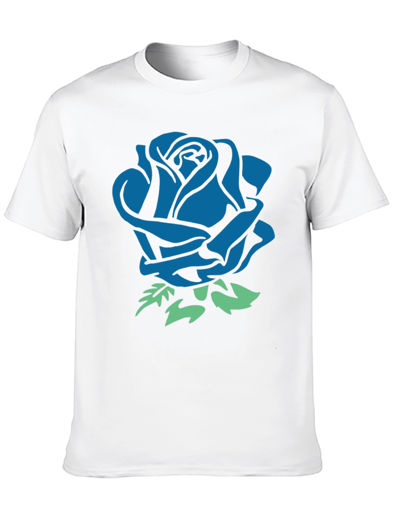 Blue Rose Graphic Black T-Shirt