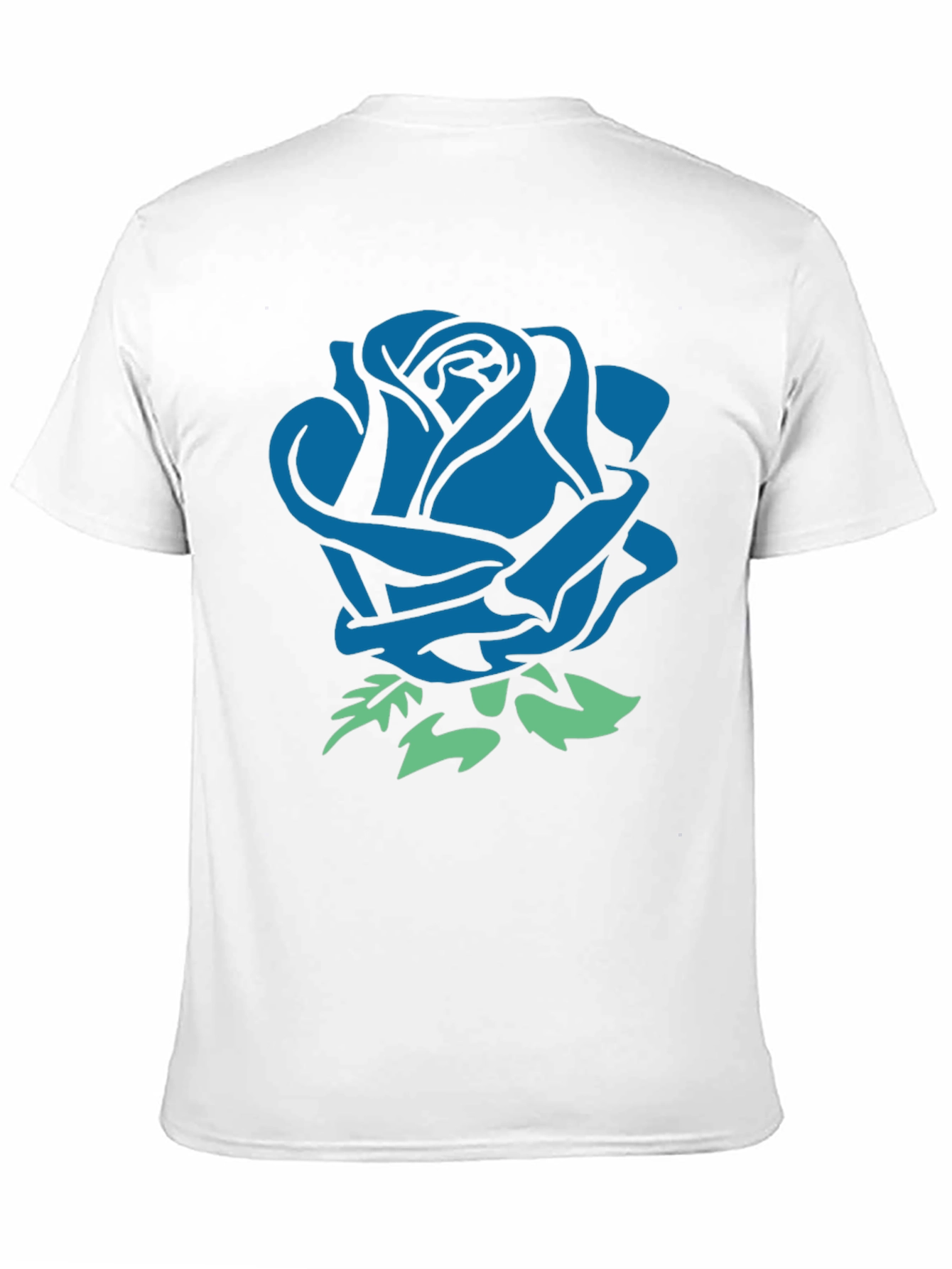 Blue Rose Graphic Black T-Shirt