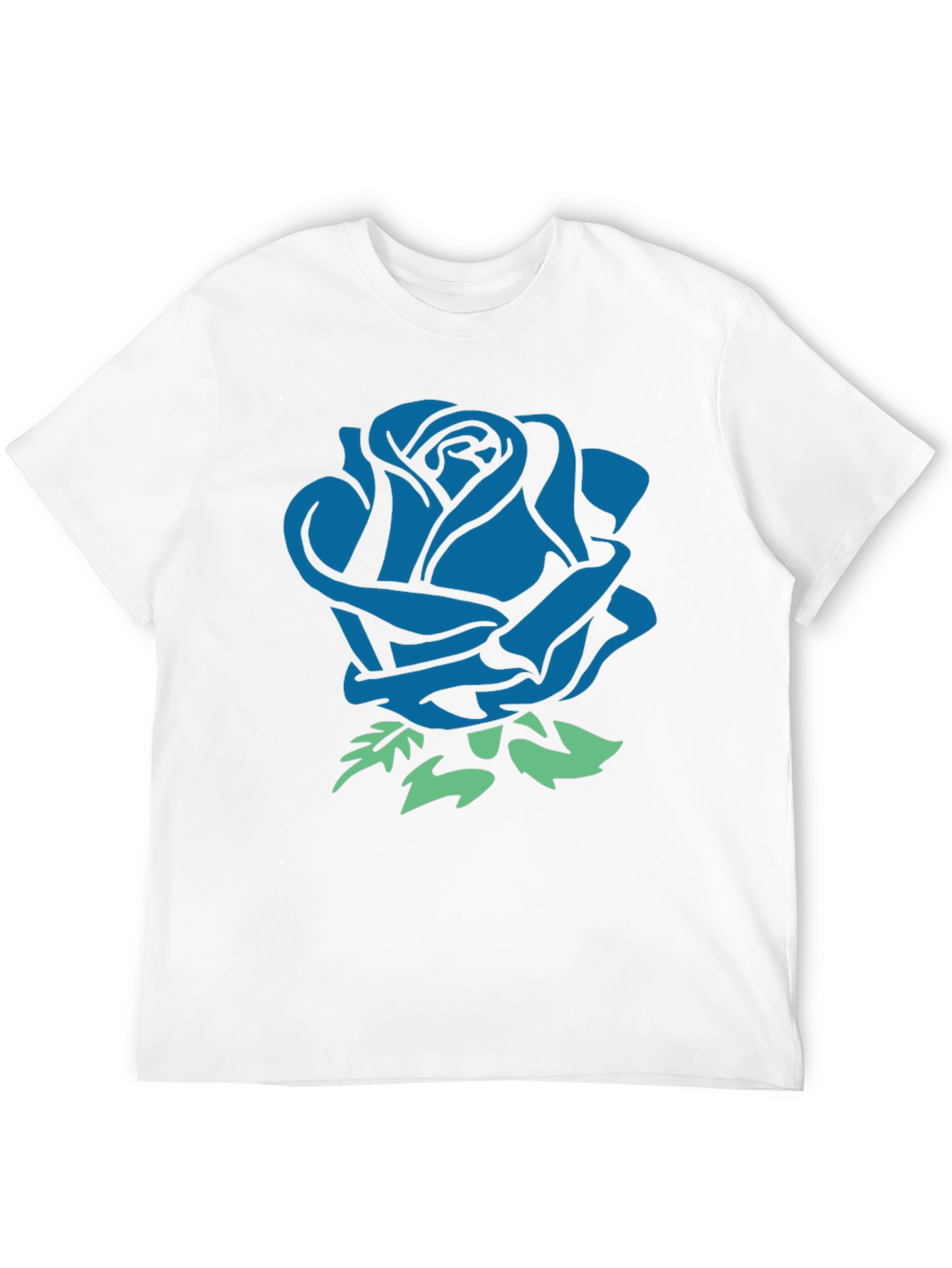 Blue Rose Graphic Black T-Shirt