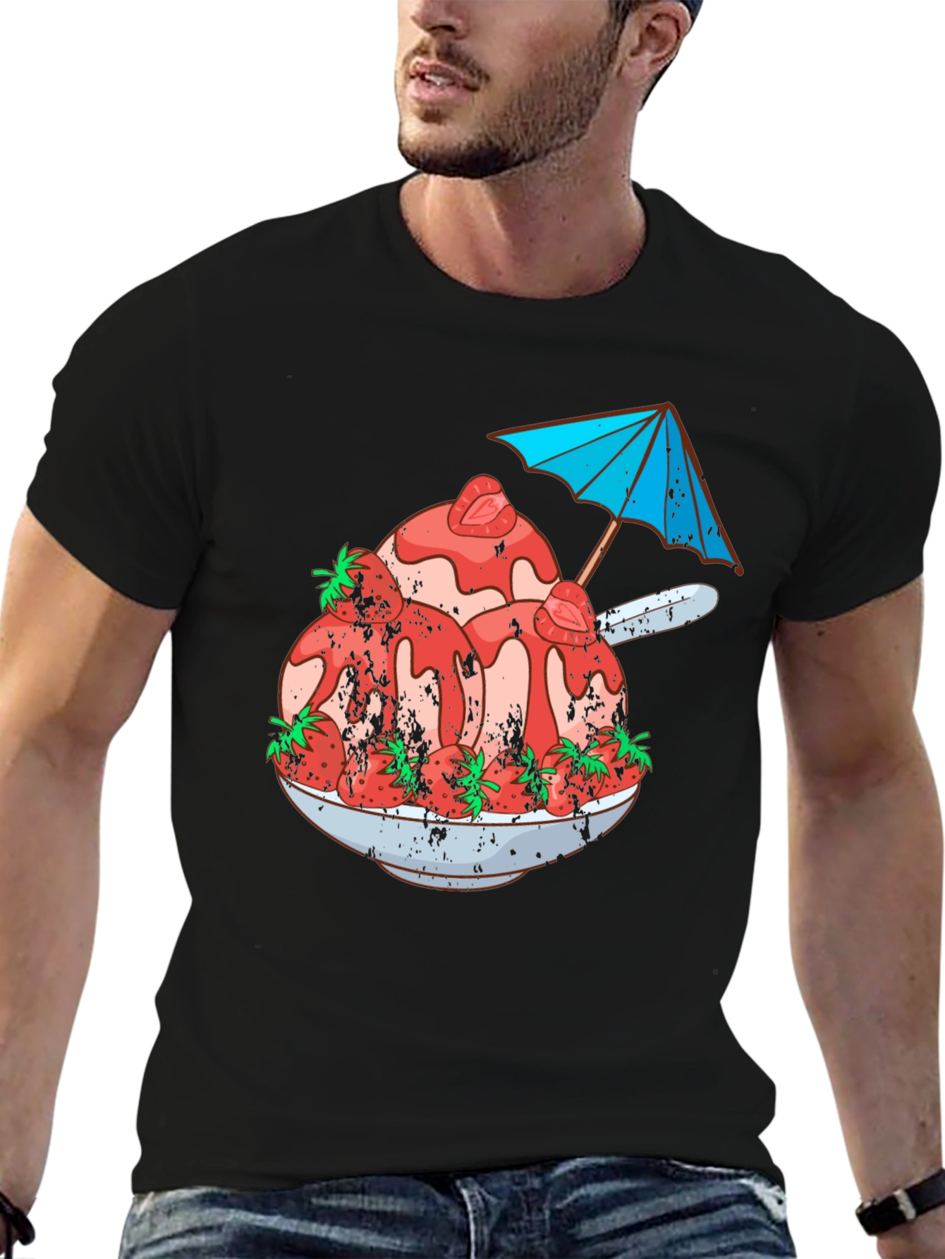 Strawberry Ice Cream Bowl Graphic Tee