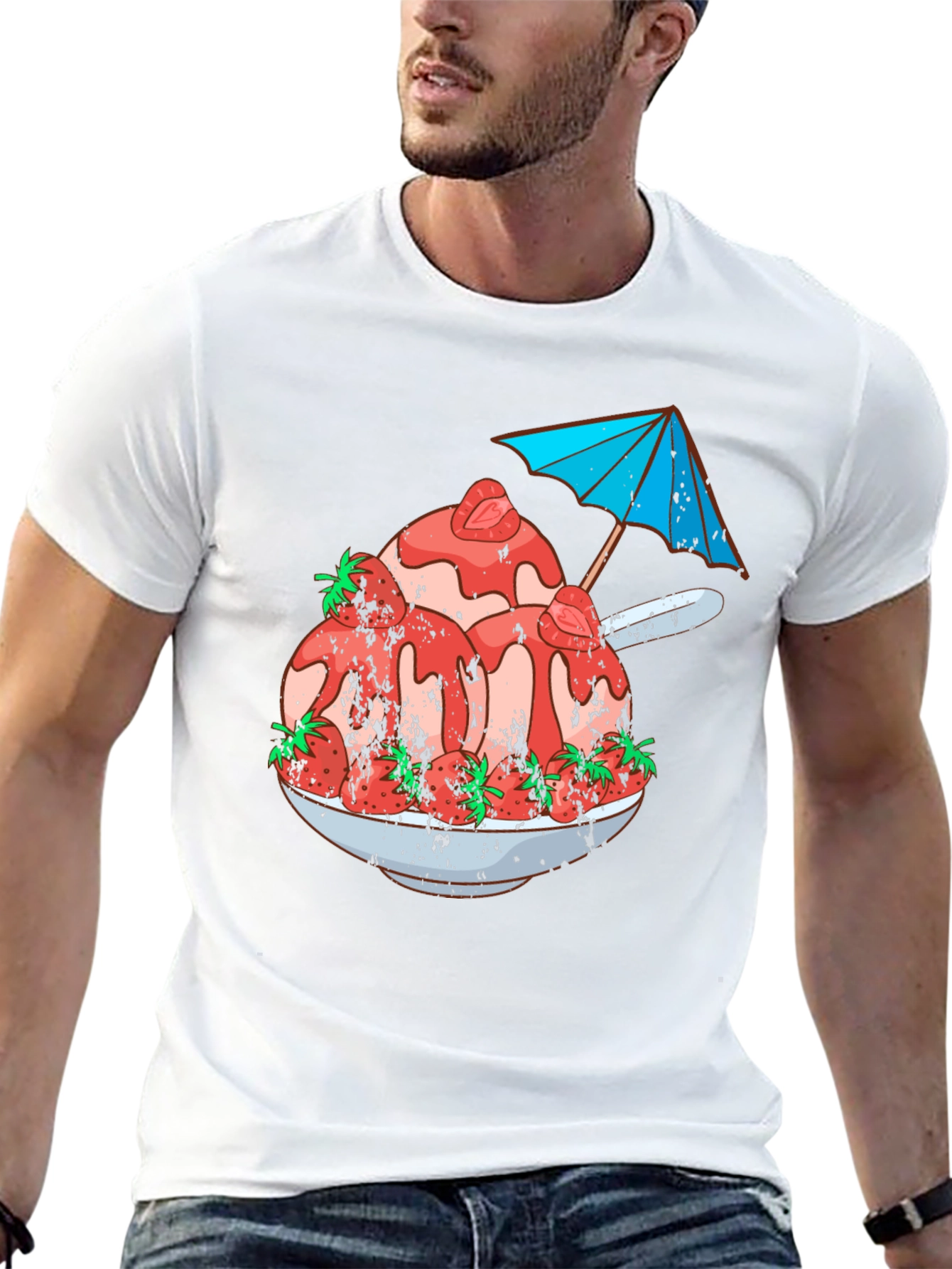 Strawberry Ice Cream Bowl Graphic Tee