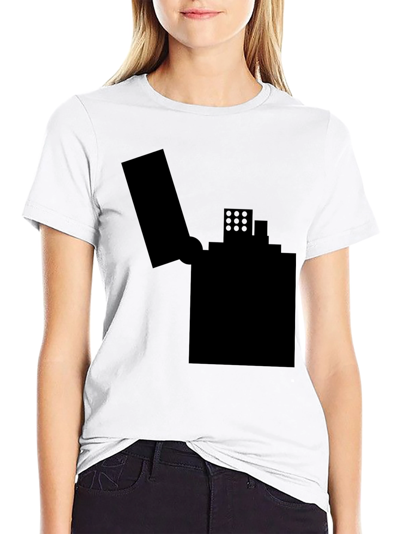 Black T-Shirt with Lighter Graphic Design