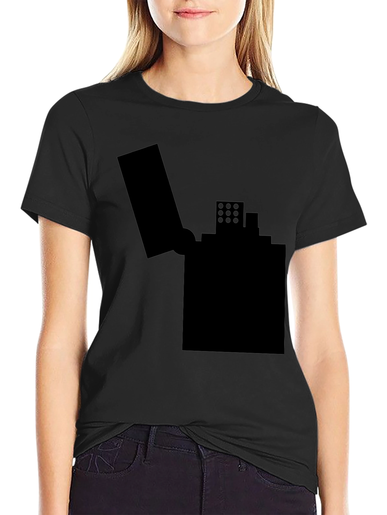 Black T-Shirt with Lighter Graphic Design