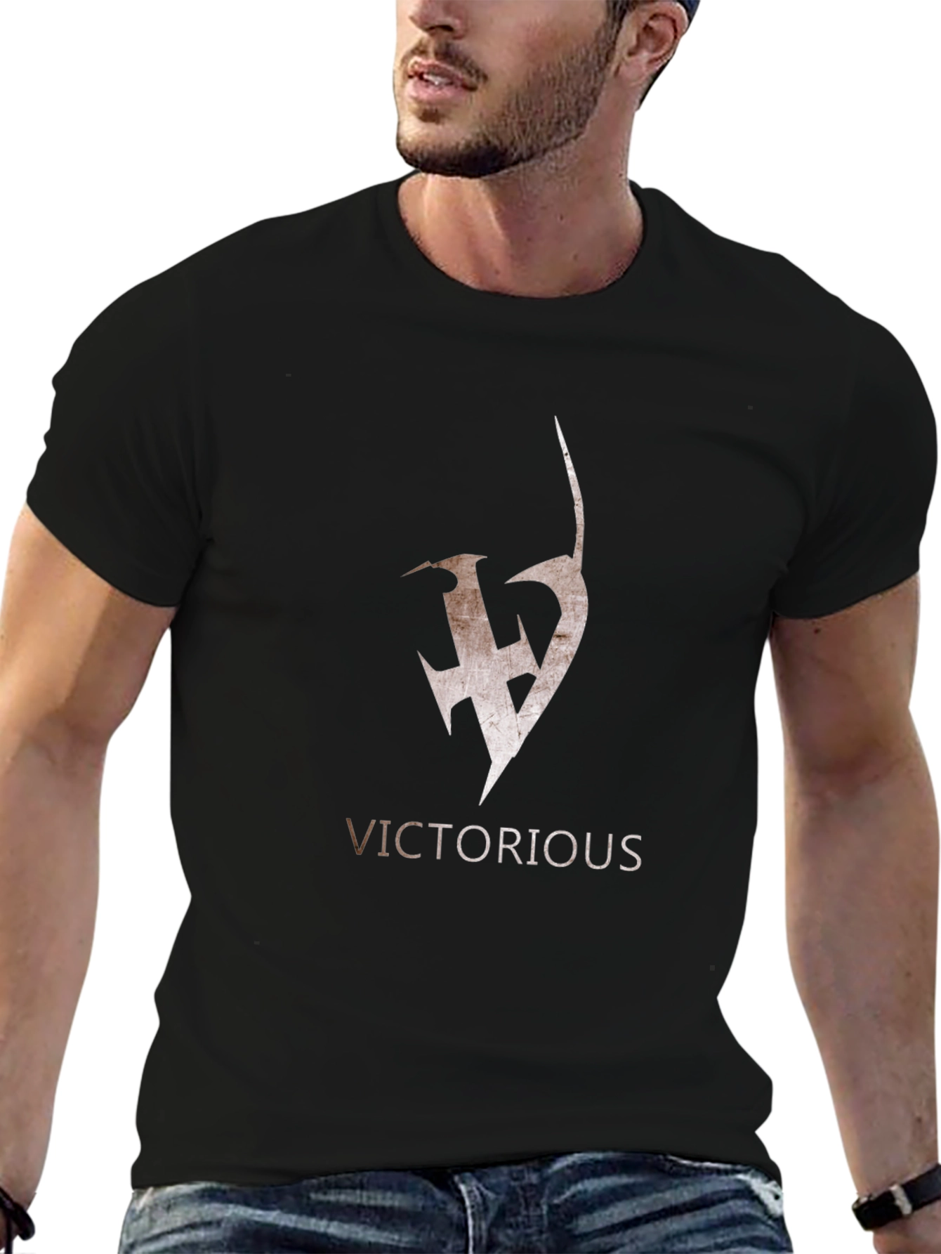 Victorious Graphic Tee - Black Cotton Blend Shirt