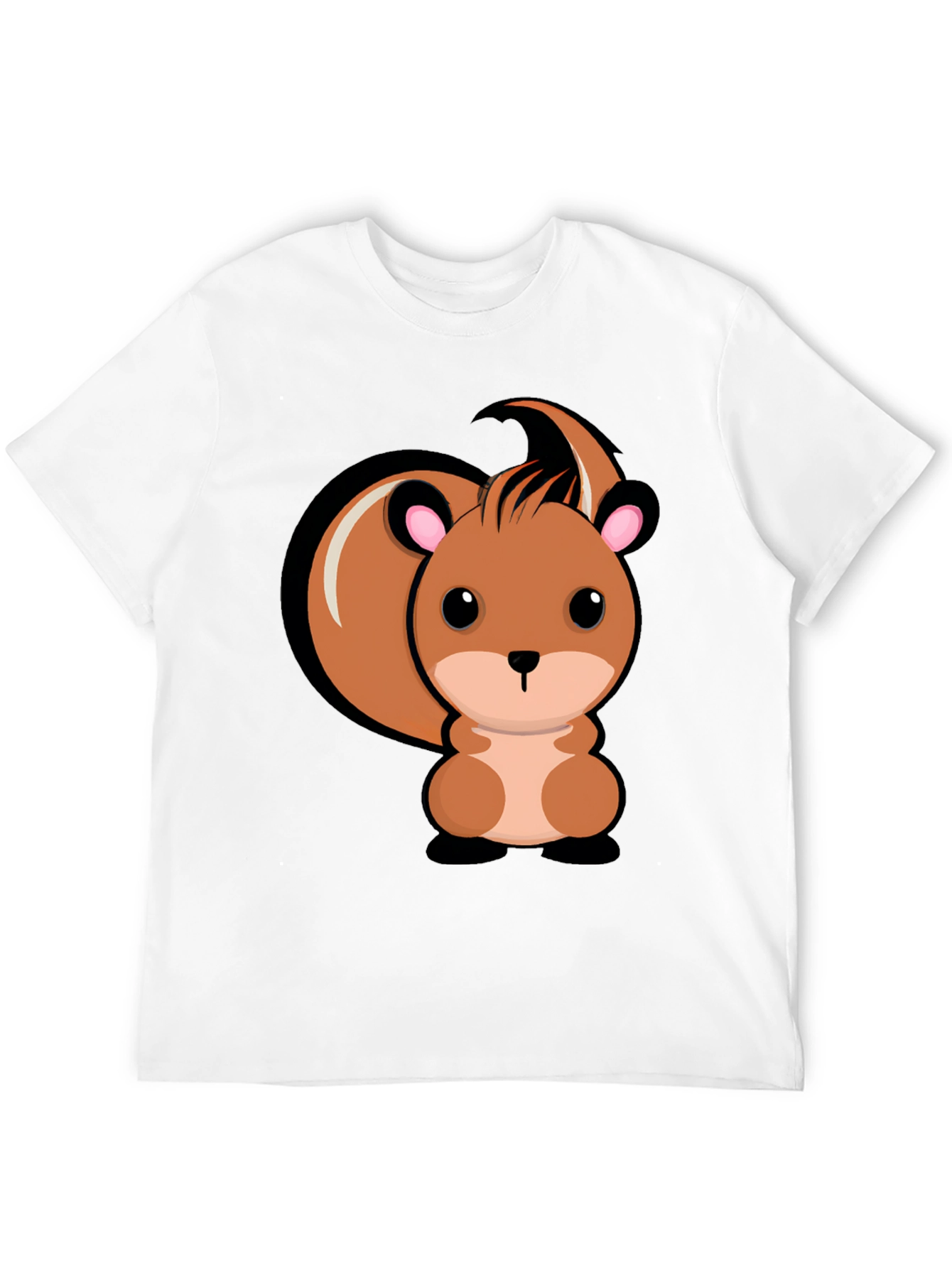 Cute Squirrel Graphic T-Shirt - Black Cotton Tee