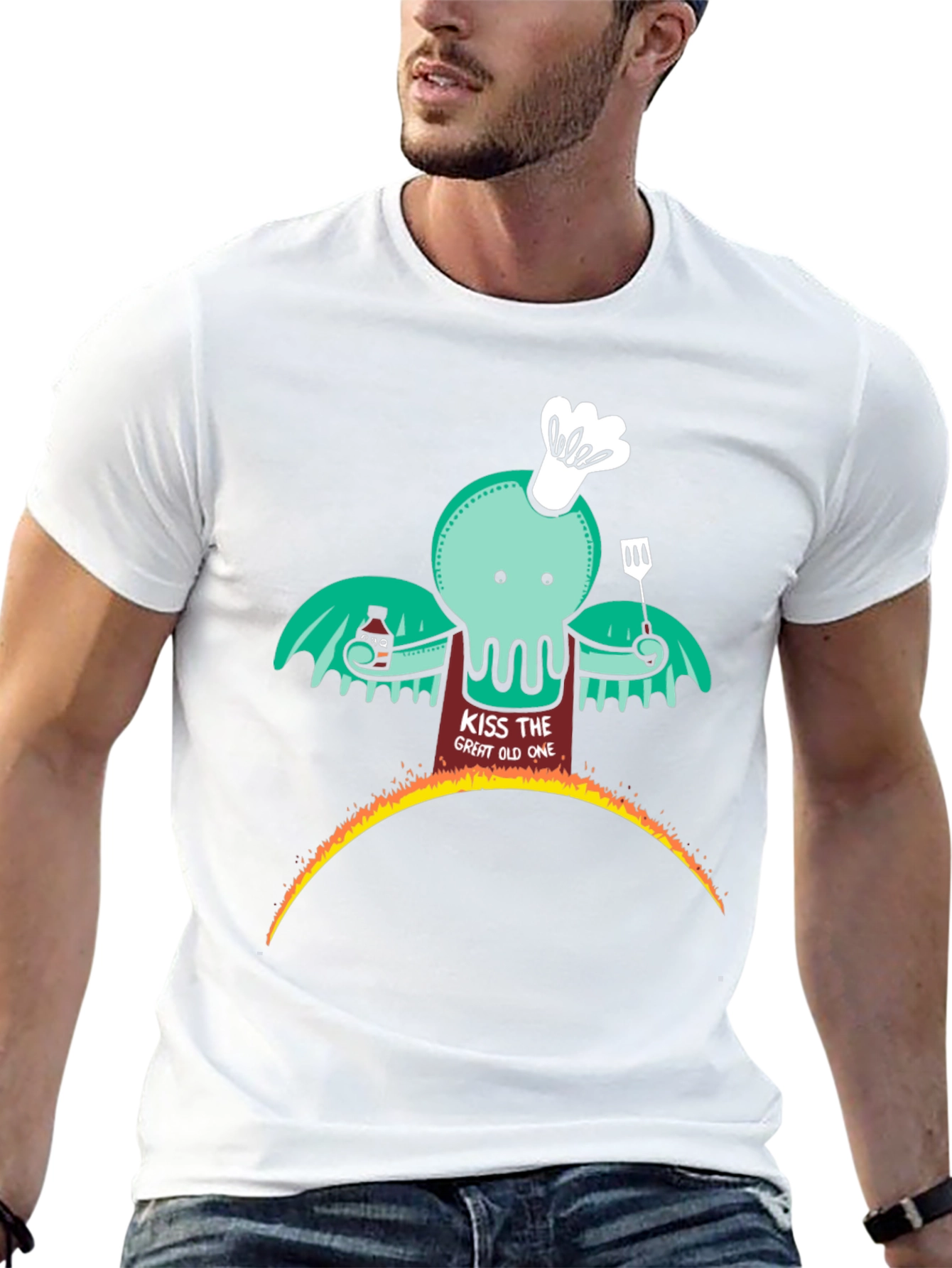 Cthulhu BBQ T-Shirt - Kiss the Great Old One