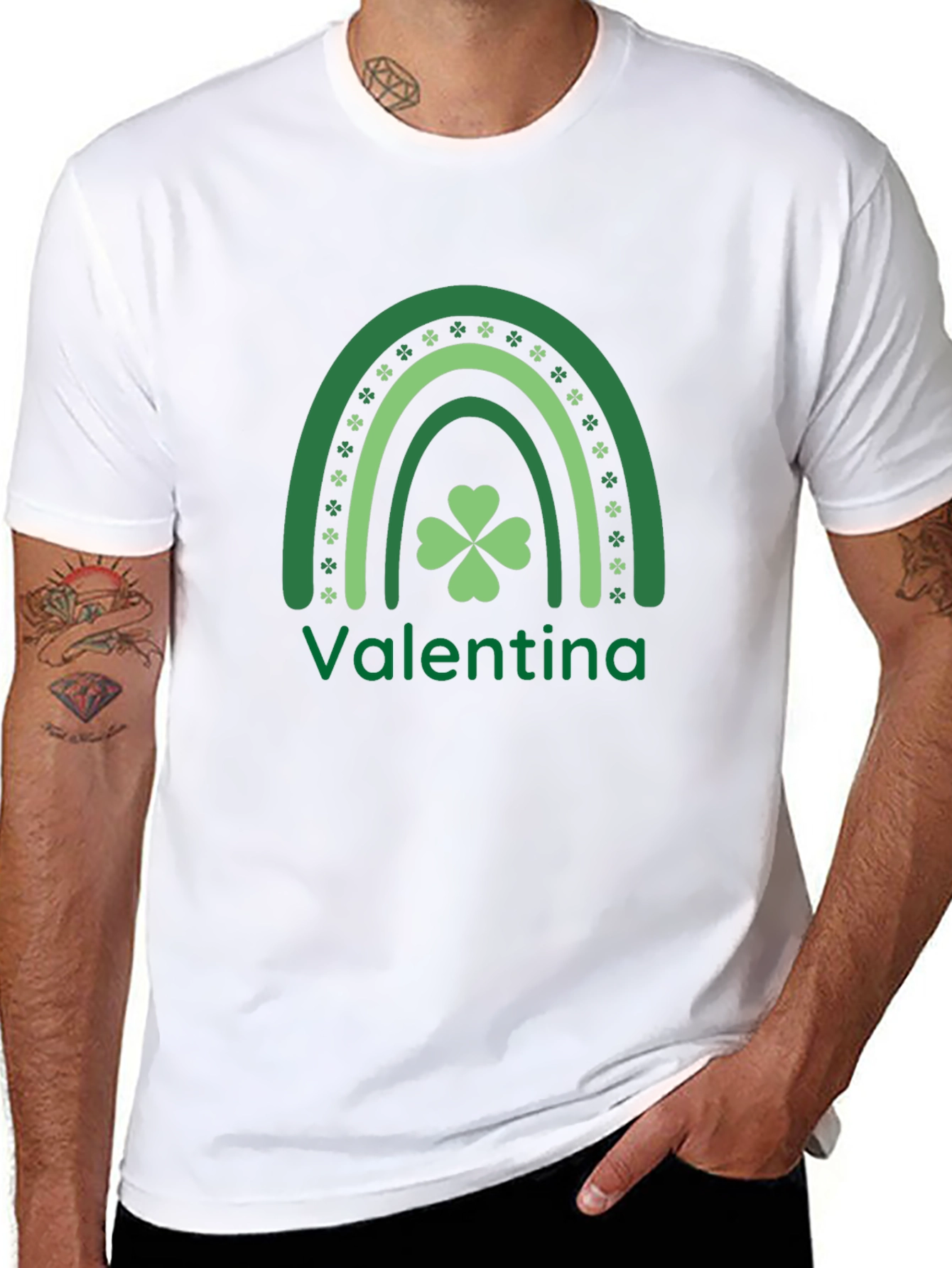 Personalized Shamrock Rainbow St. Patricks Day T-Shirt