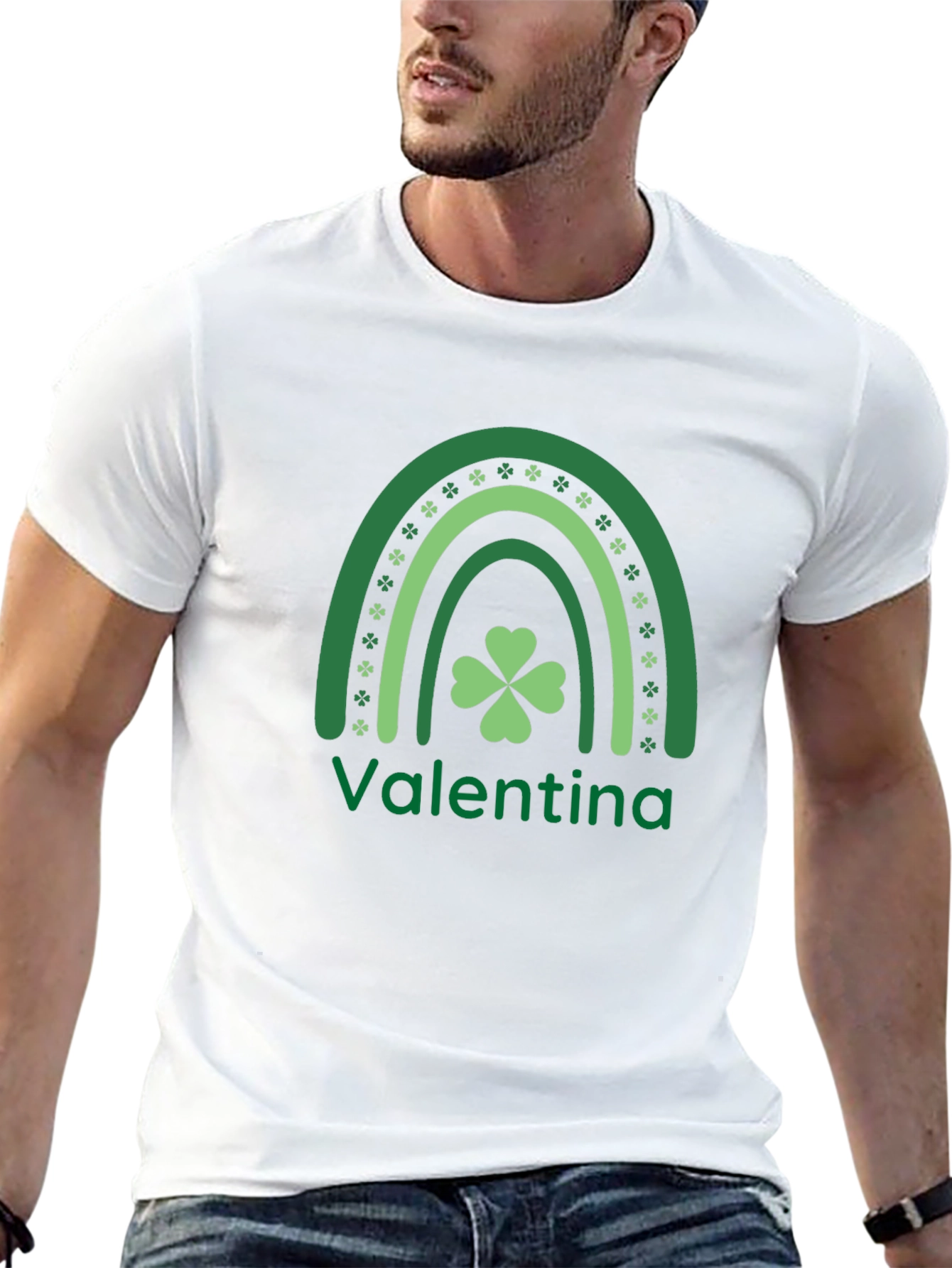 Personalized Shamrock Rainbow St. Patricks Day T-Shirt