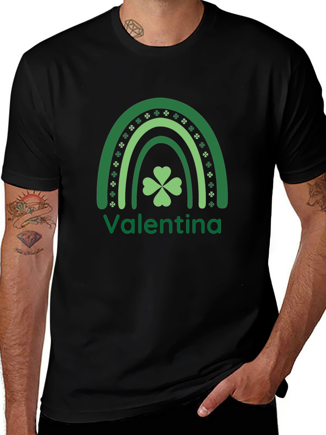 Personalized Shamrock Rainbow St. Patricks Day T-Shirt