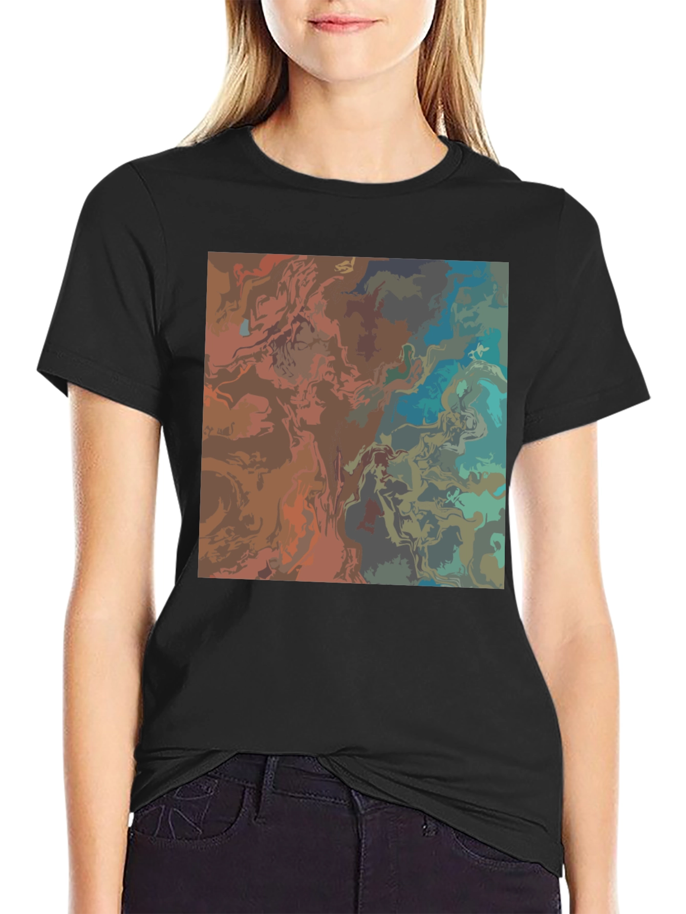 Abstract Art Black T-Shirt - Stylish Graphic Tee