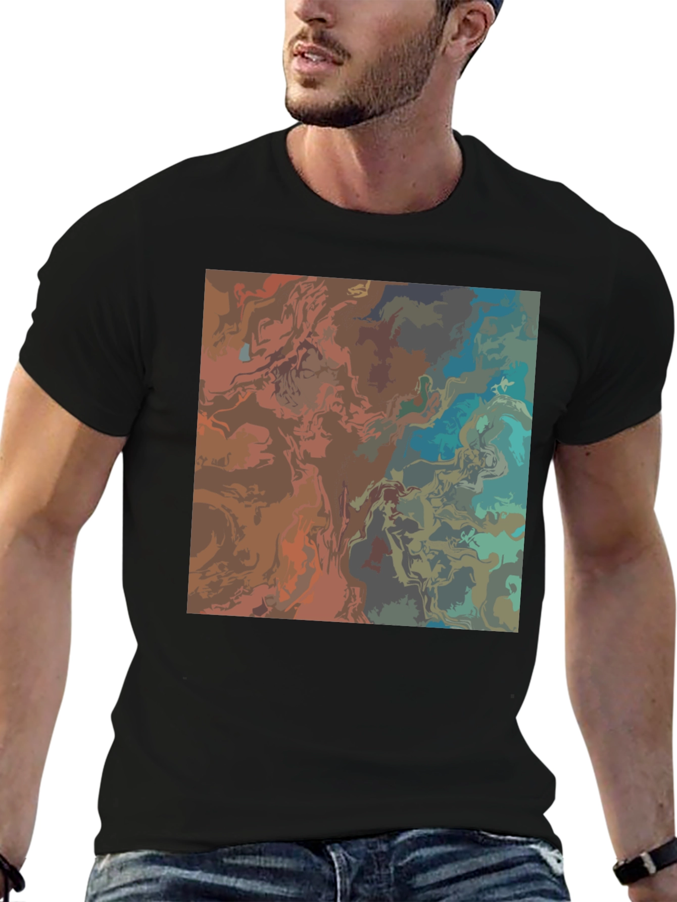 Abstract Art Black T-Shirt - Stylish Graphic Tee