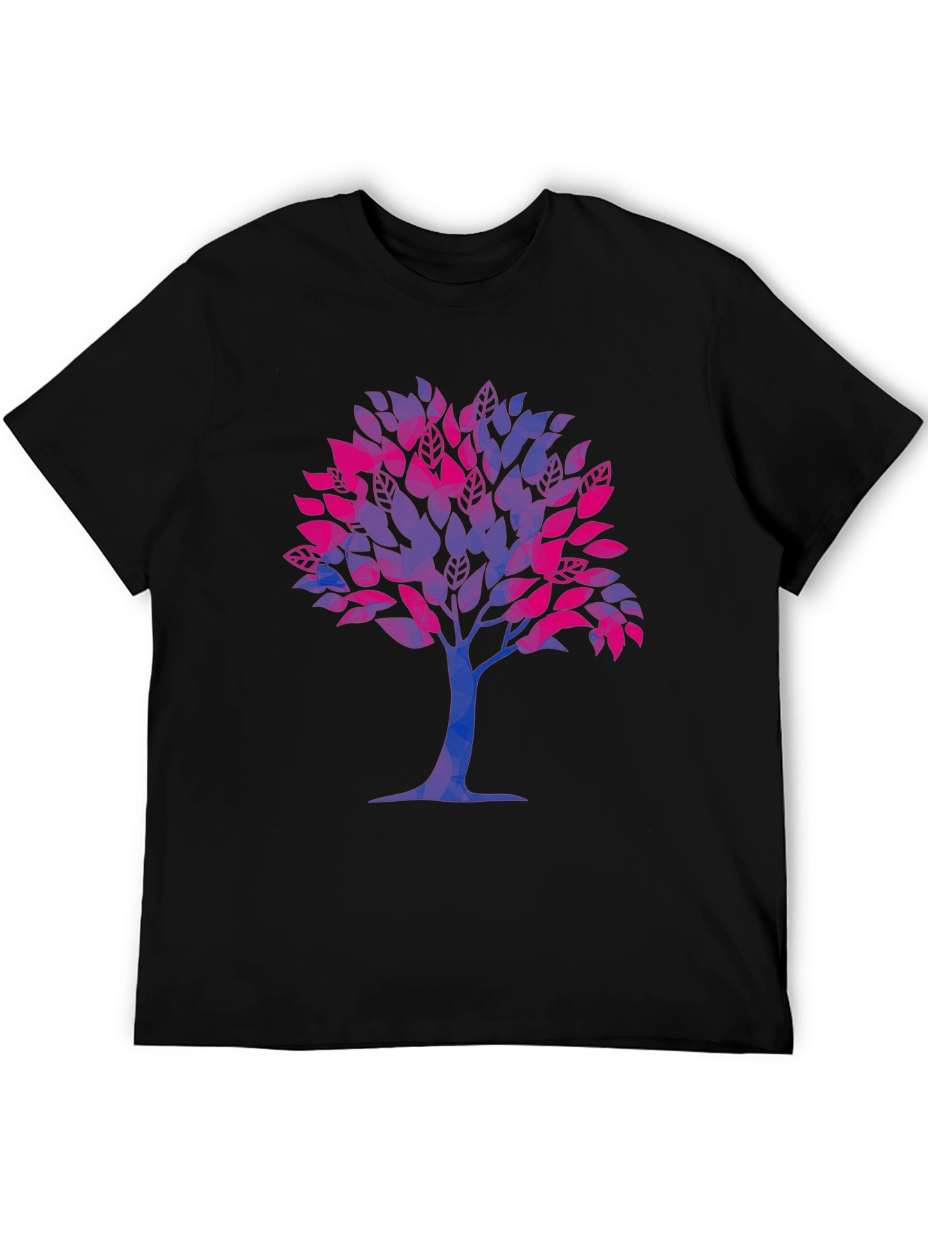 Bisexual Pride Tree Graphic Tee - Soft Black Shirt