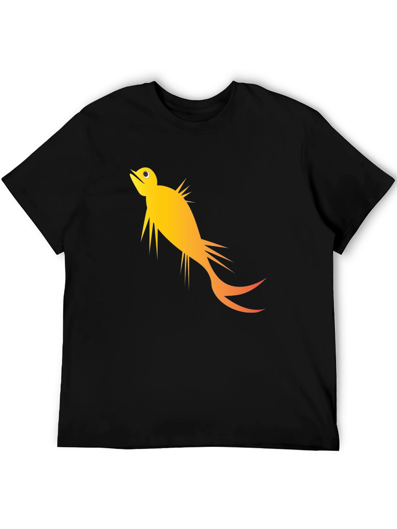 Stylized Fish Graphic Tee - Black