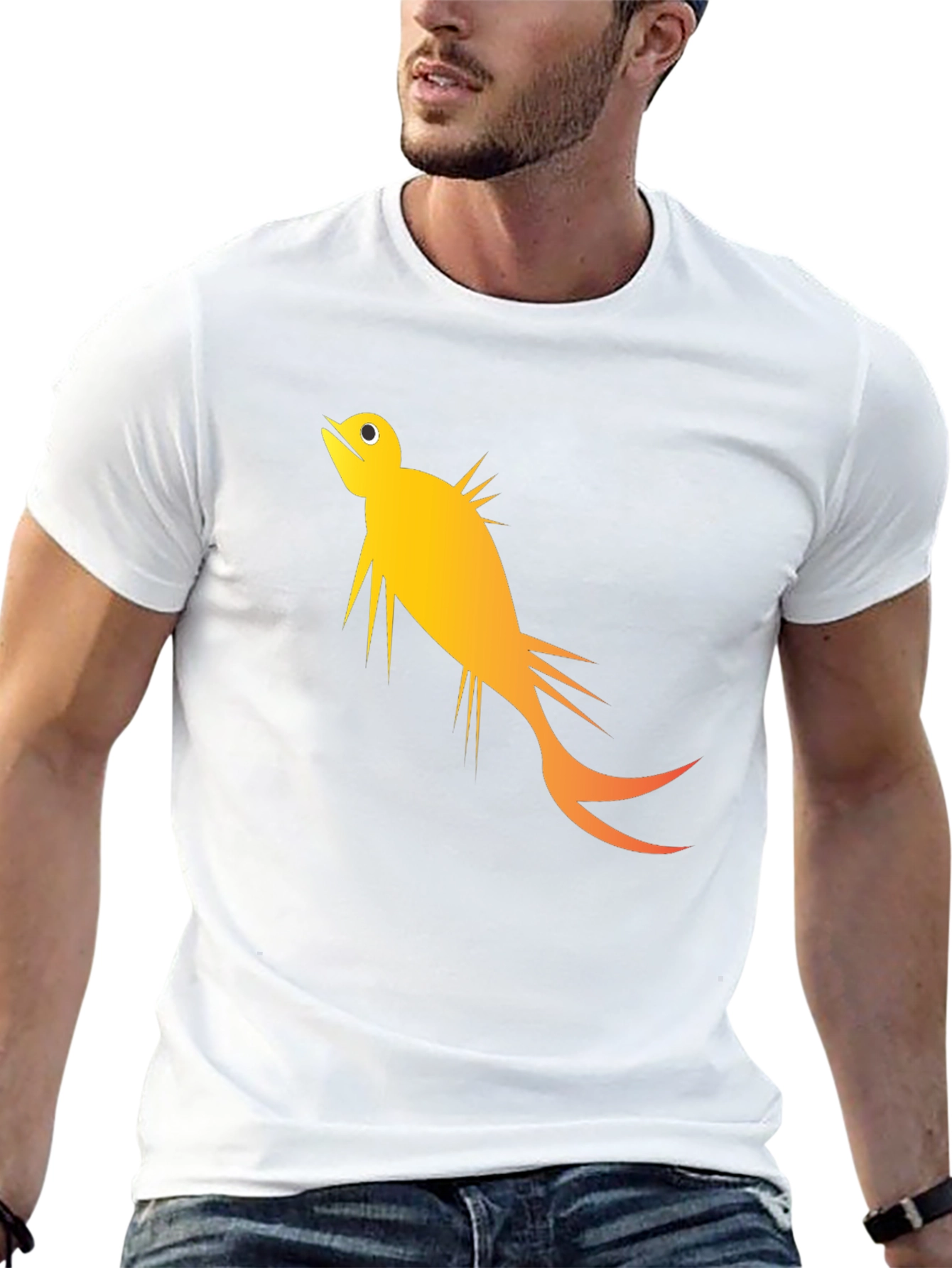 Stylized Fish Graphic Tee - Black