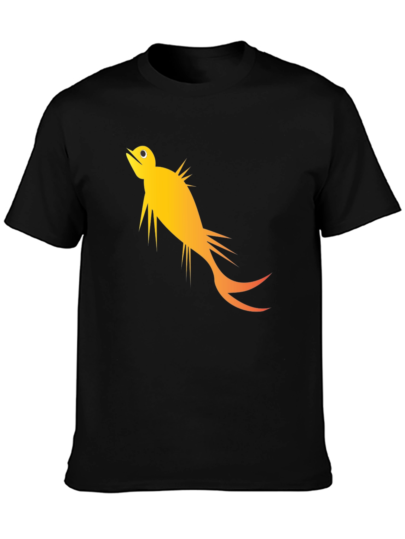 Stylized Fish Graphic Tee - Black