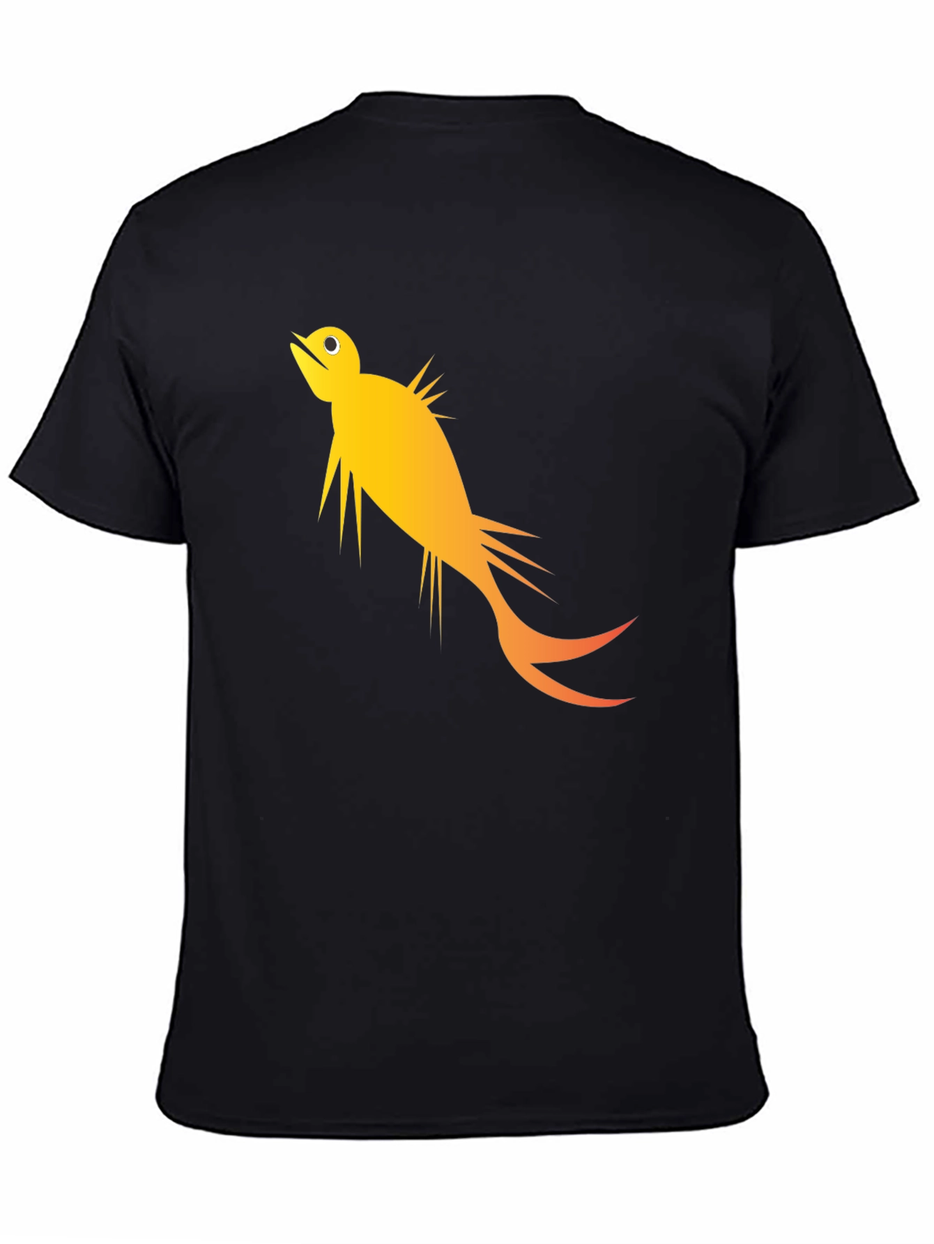 Stylized Fish Graphic Tee - Black