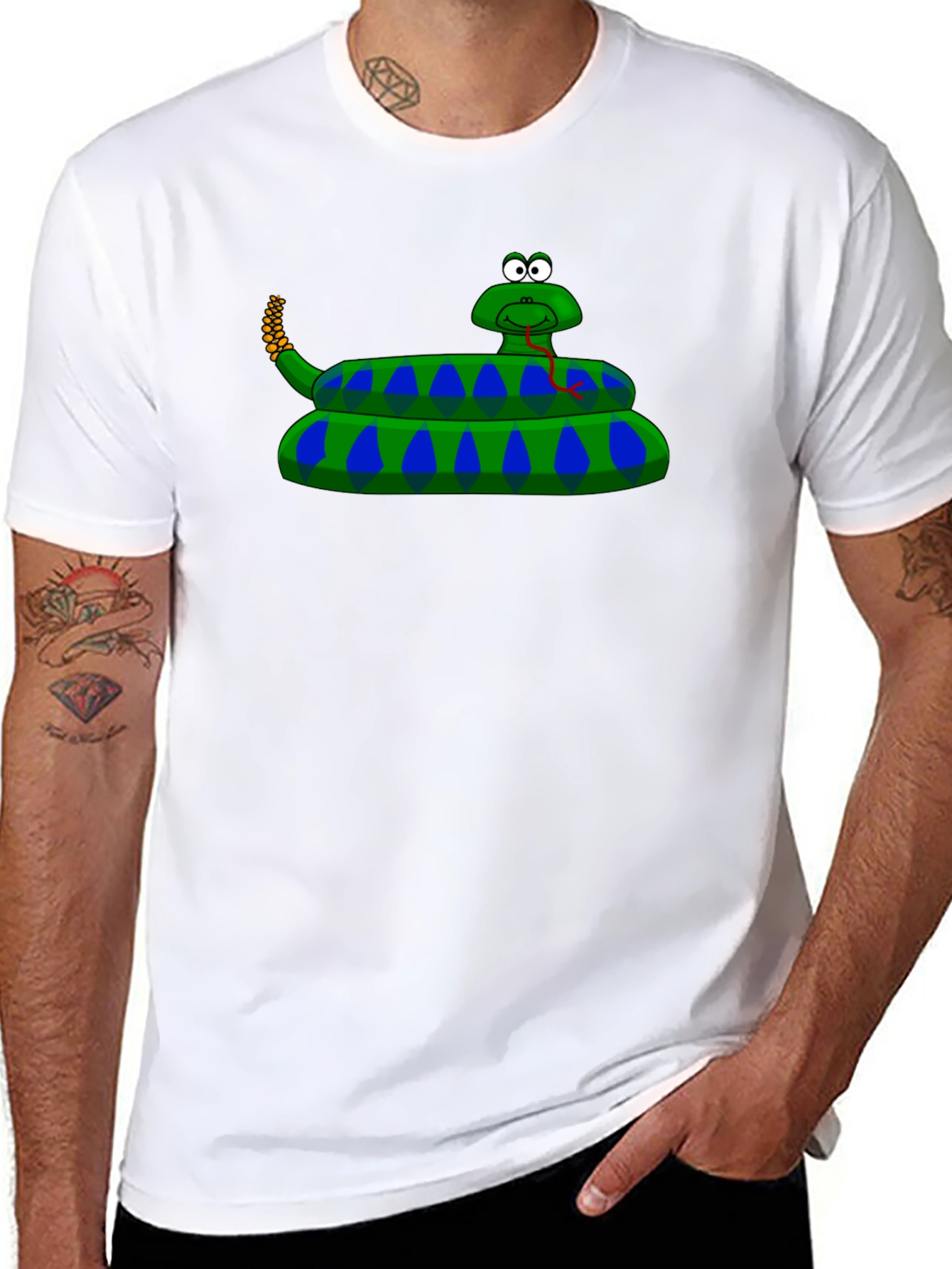 Cartoon Snake T-Shirt - Black