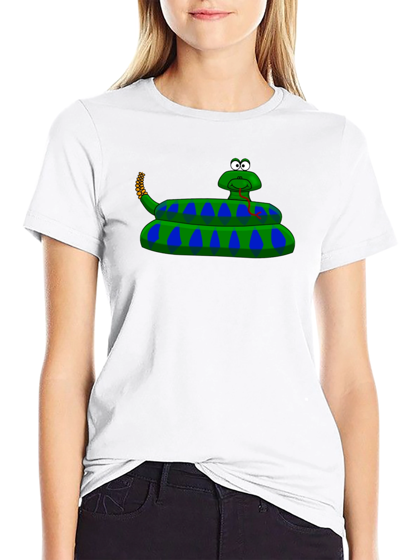 Cartoon Snake T-Shirt - Black