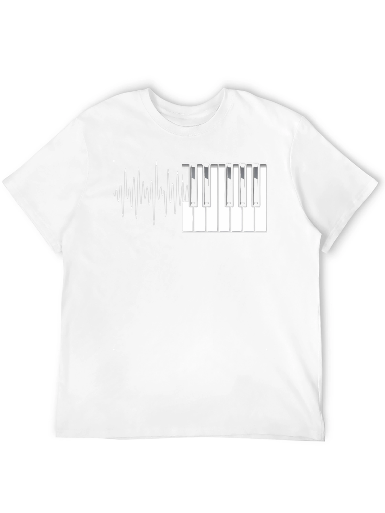 Piano Keys & Waves Graphic Tee - Black T-Shirt