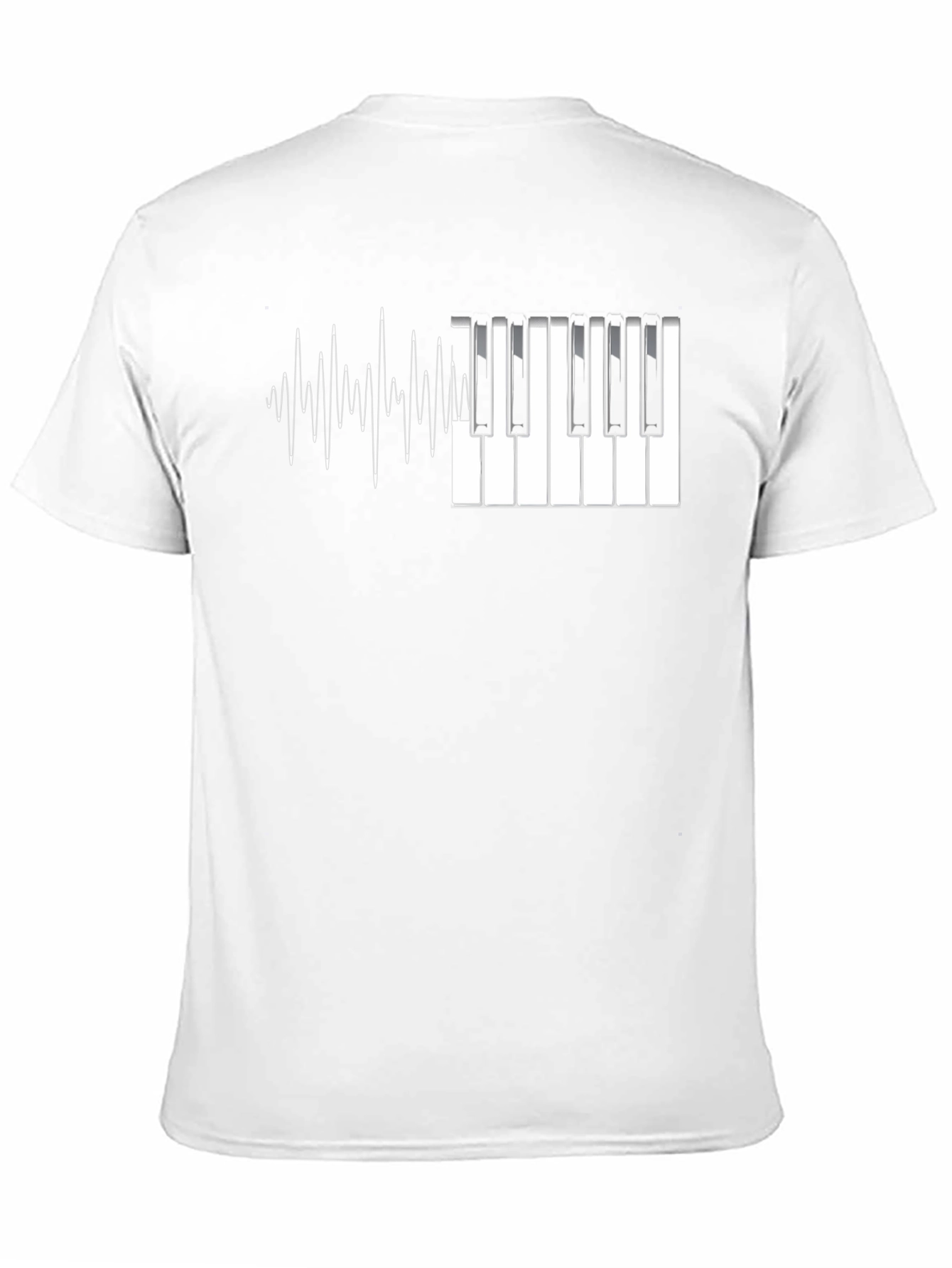 Piano Keys & Waves Graphic Tee - Black T-Shirt