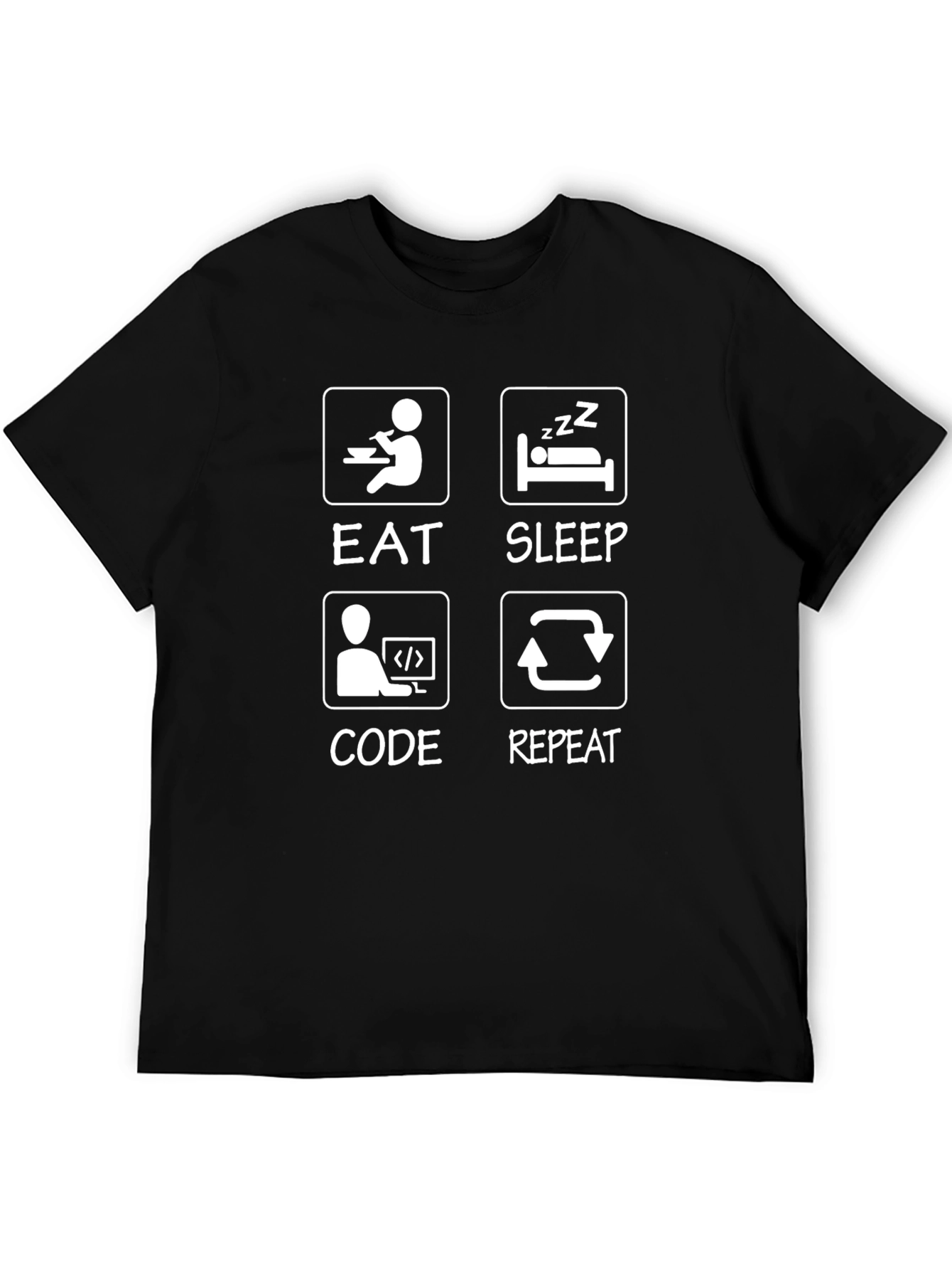 Eat Sleep Code Repeat Graphic Tee - Programmer Shirt