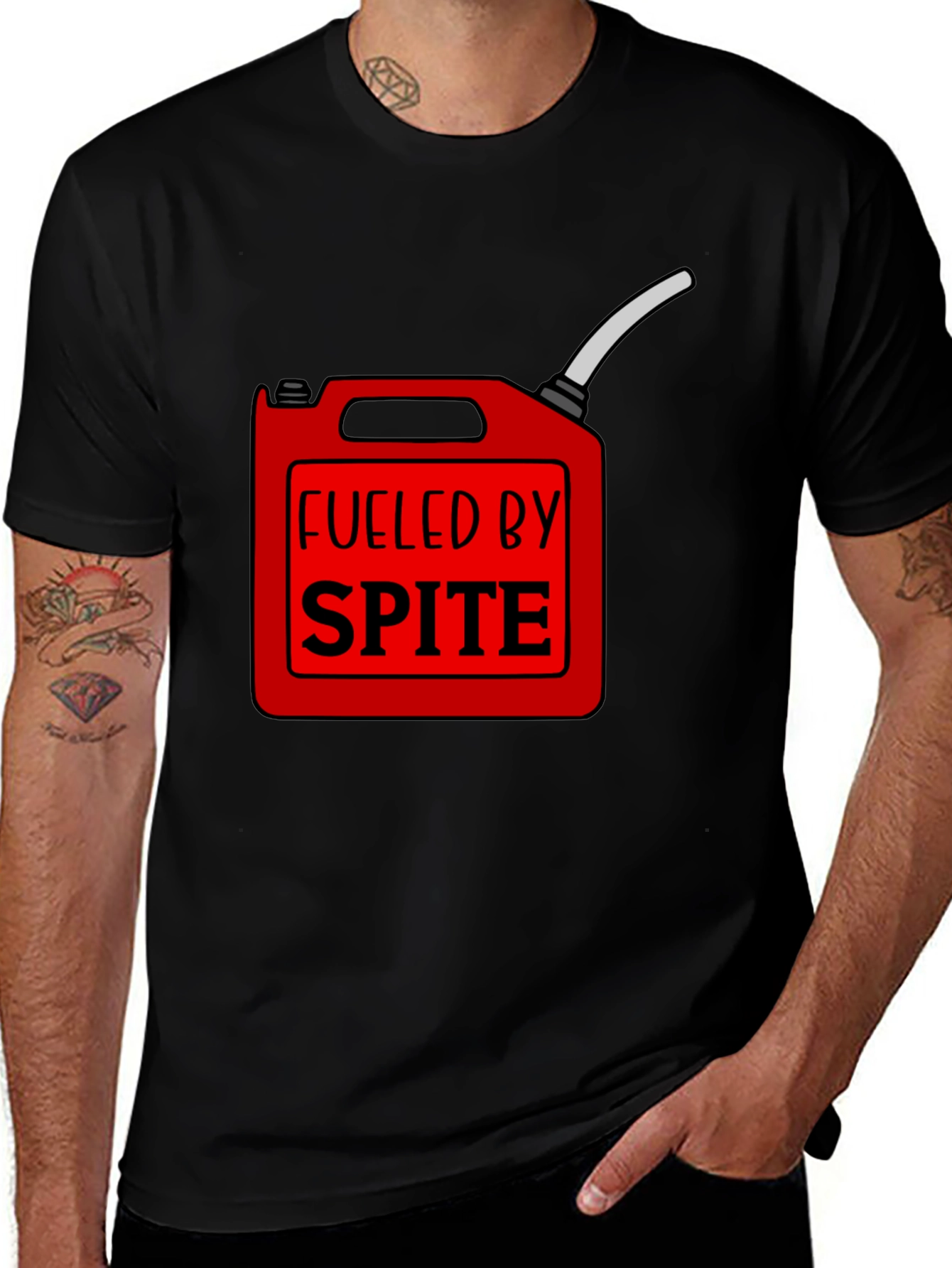 Fueled by Spite Funny Graphic T-Shirt