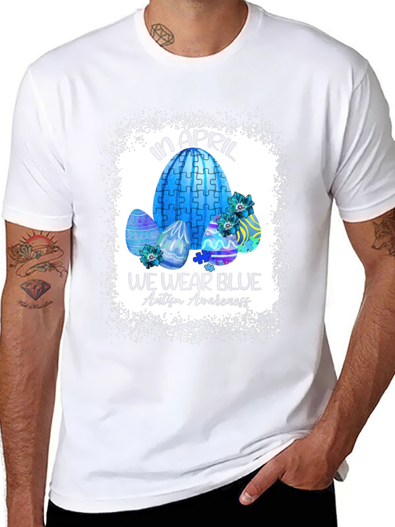 Autism Awareness Easter T-Shirt: We Wear Blue in April