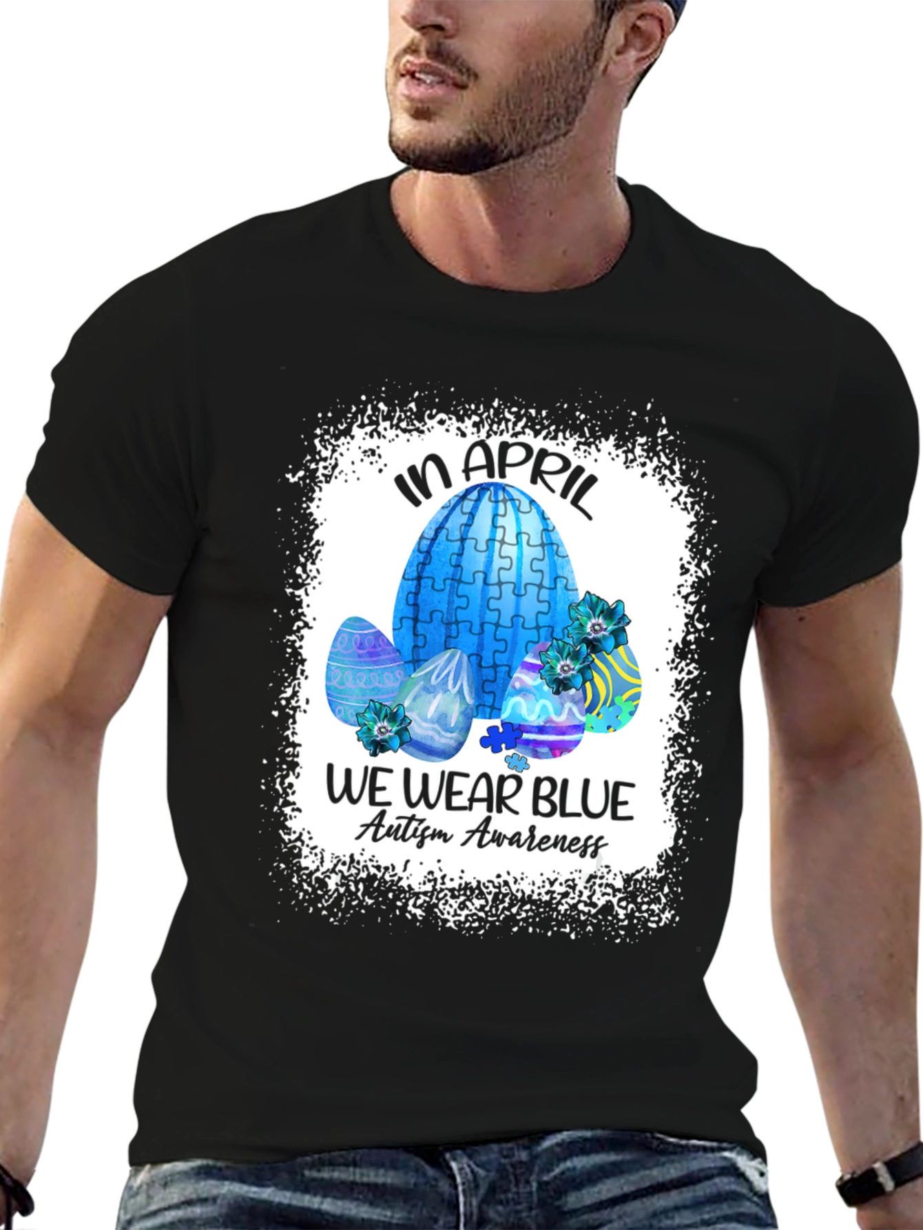 Autism Awareness Easter T-Shirt: We Wear Blue in April