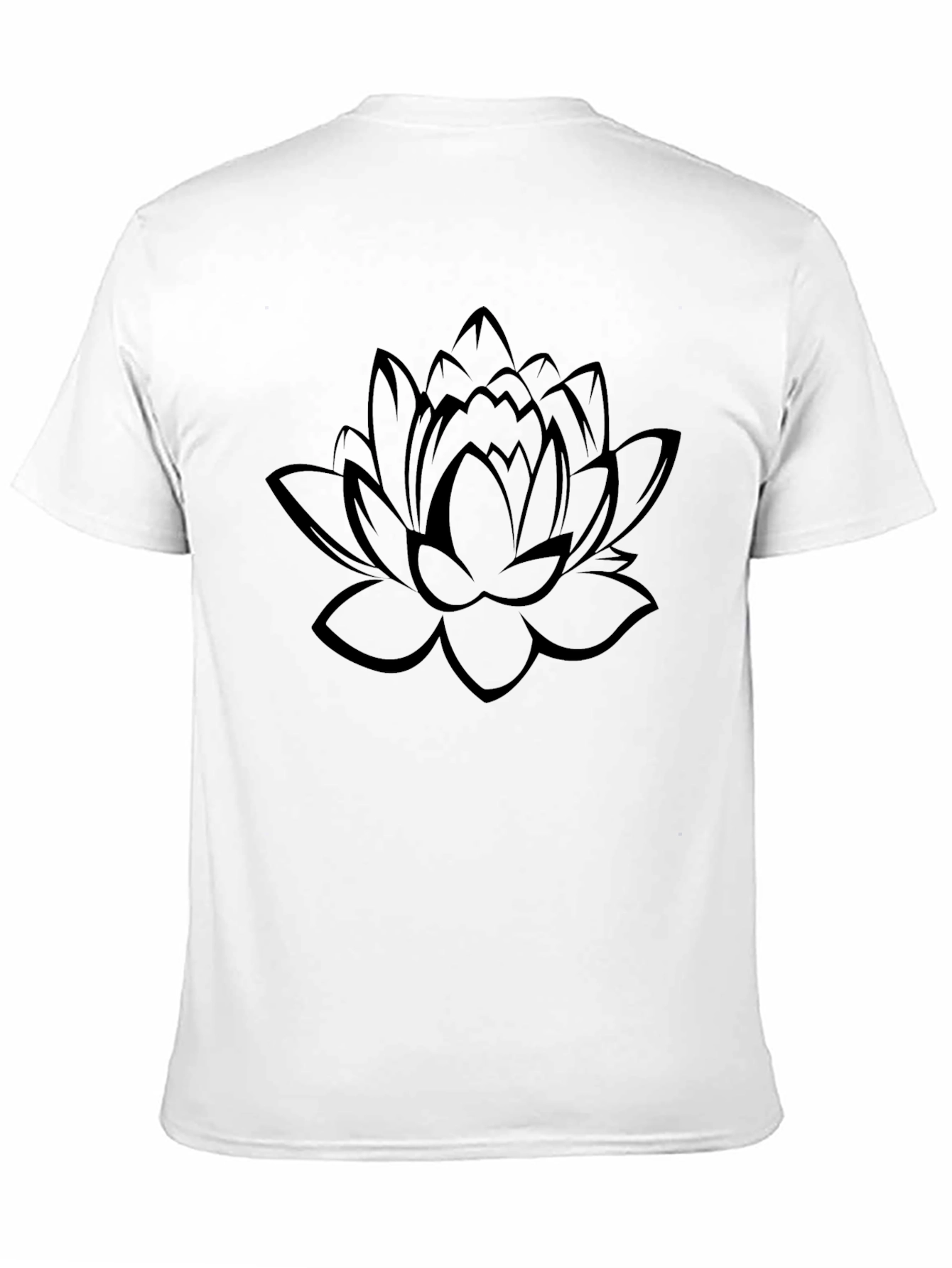 Lotus Flower Graphic Tee - Casual Black T-Shirt