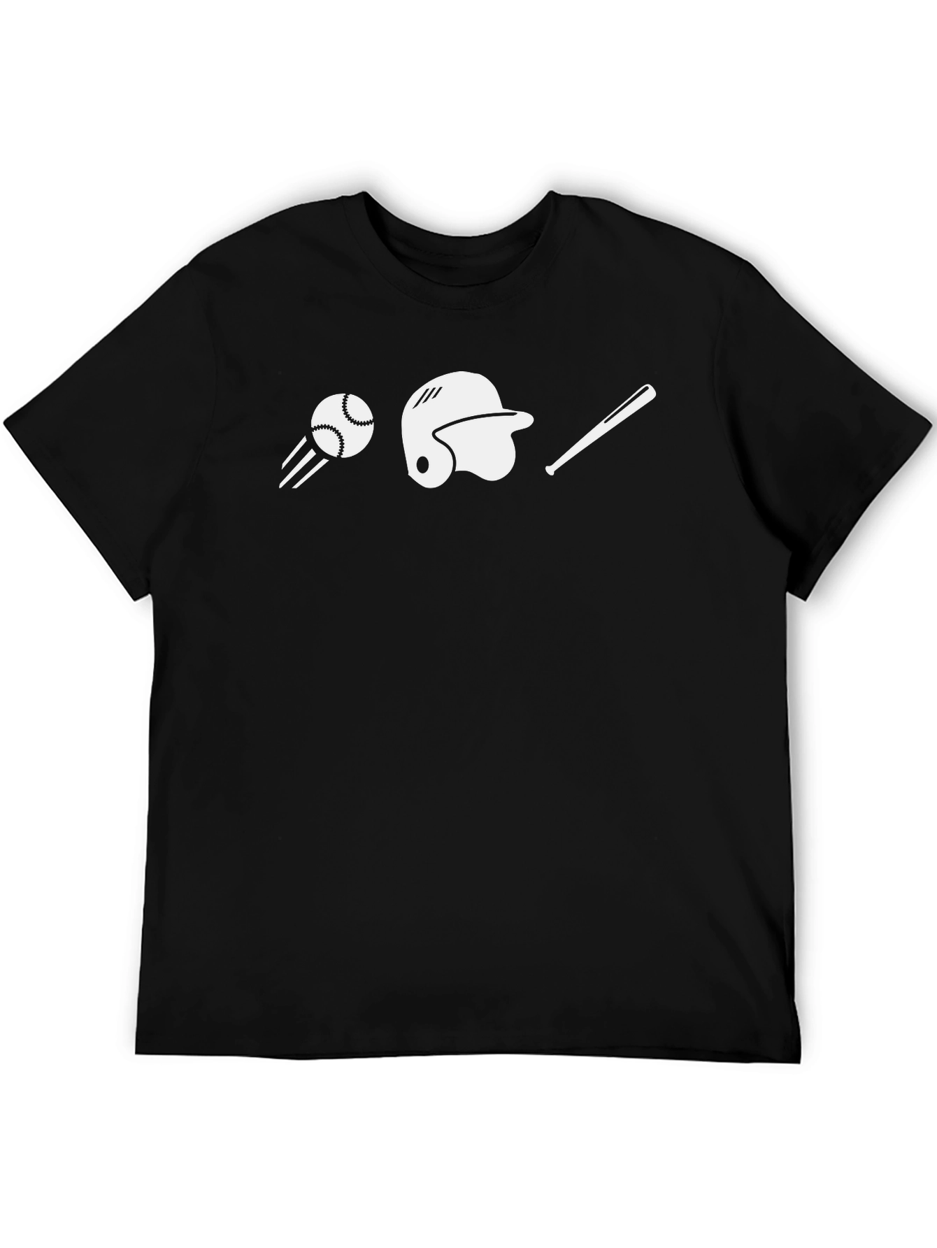 Baseball Graphic Tee - Black Cotton Blend