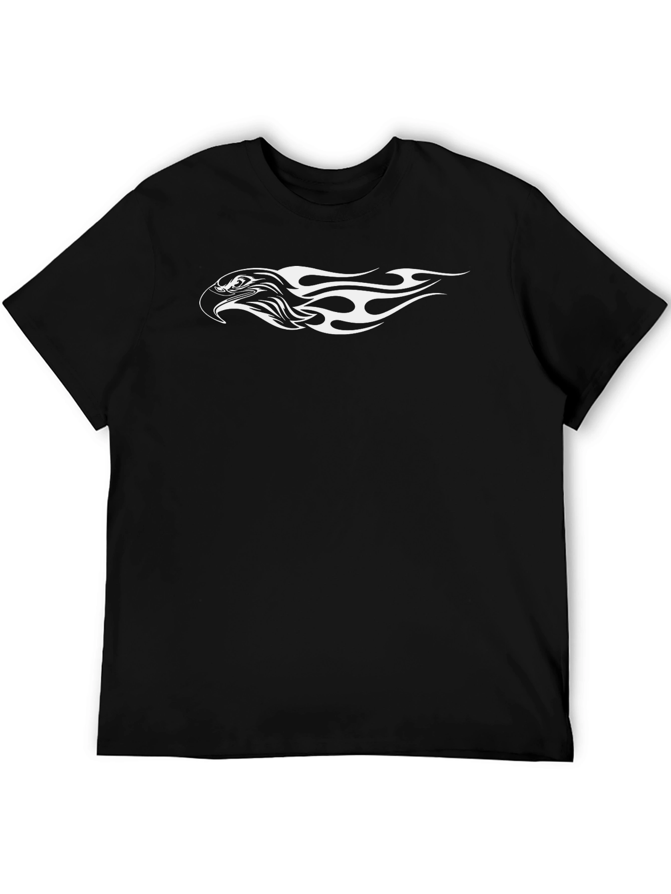 Mens Black Eagle Flame Graphic Tee