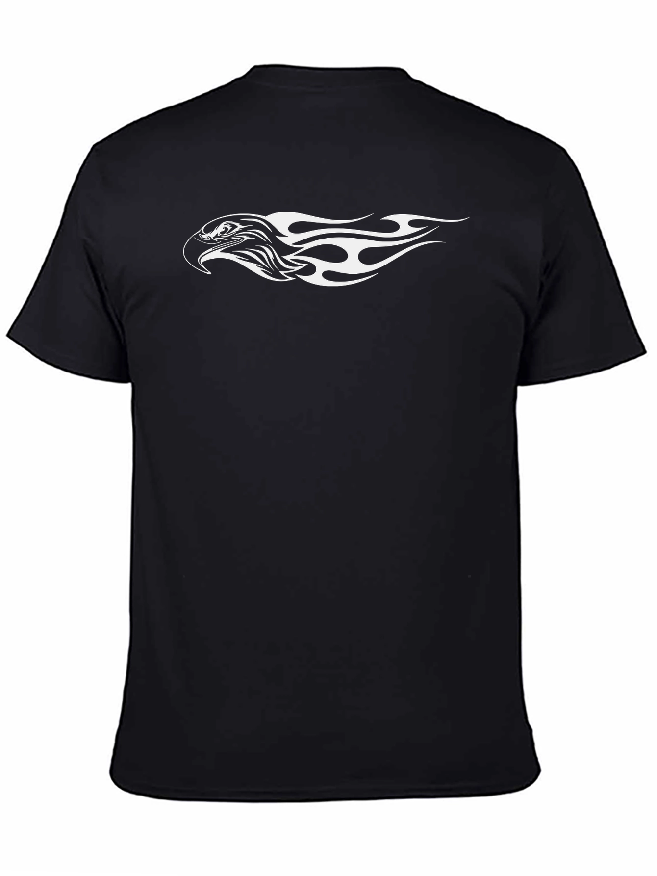 Mens Black Eagle Flame Graphic Tee